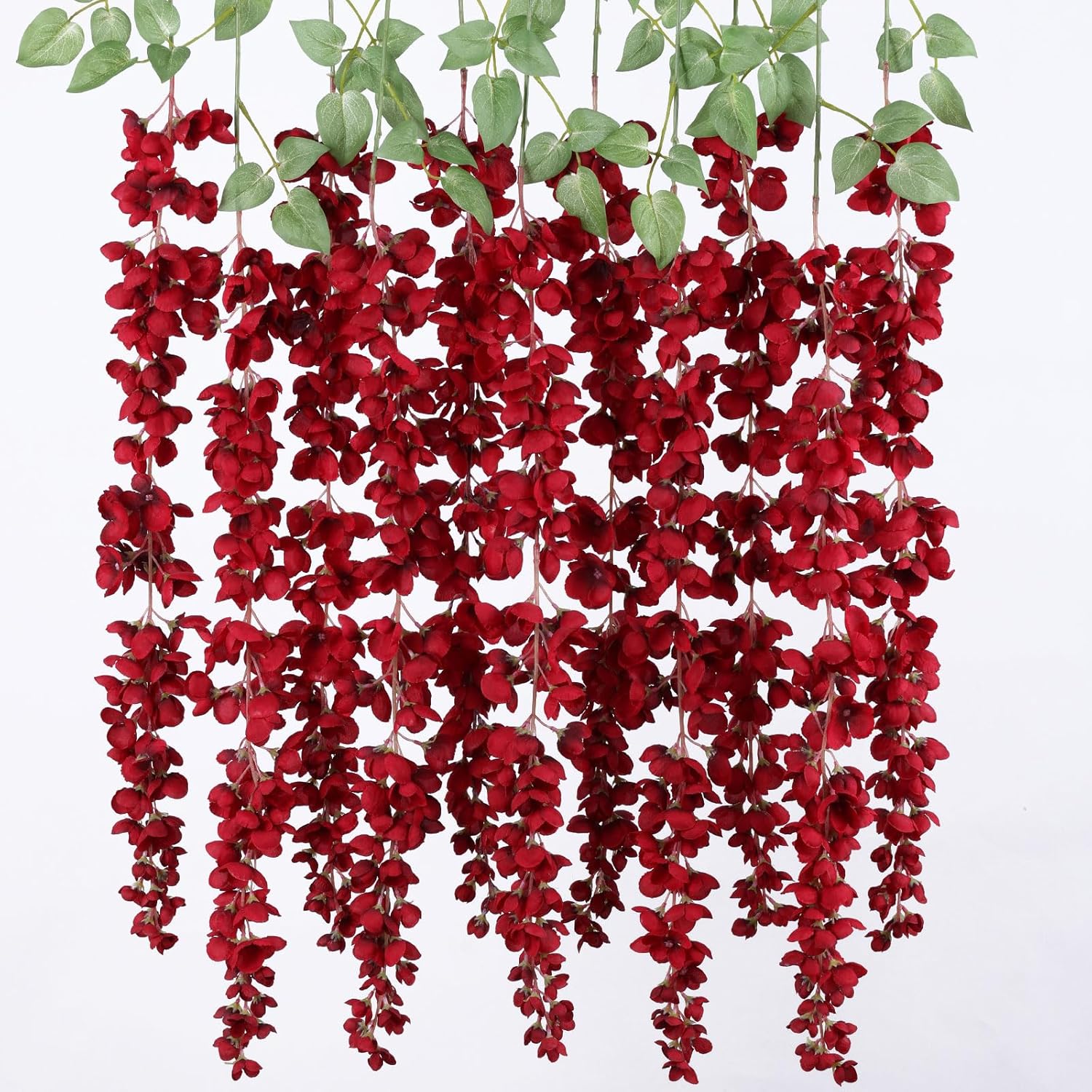 Mizii 6Pcs Burgundy Wisteria Artificial Garland Flowers