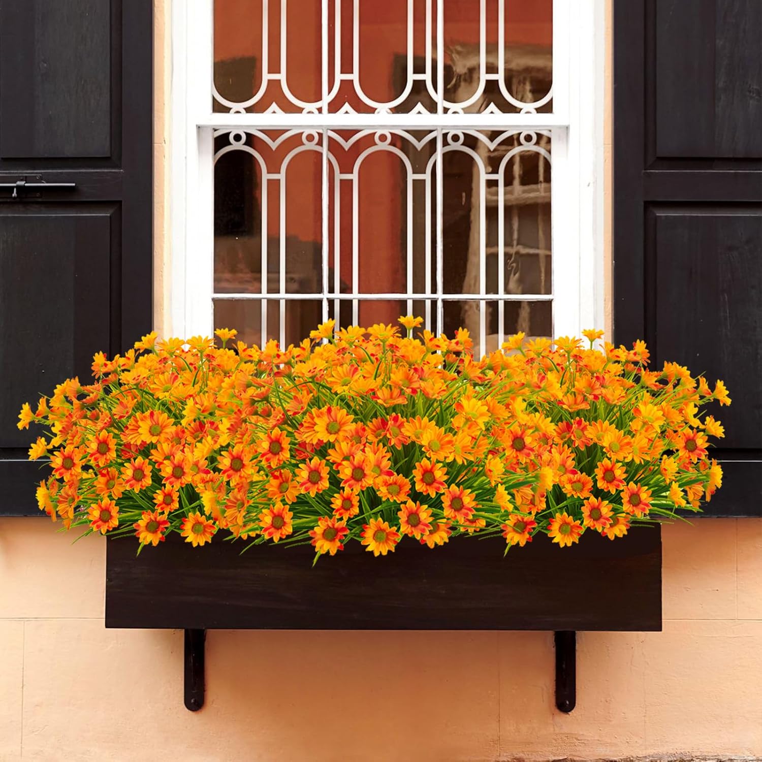 12 Bundles Artificial Fall Flowers Orange Daisy Mums