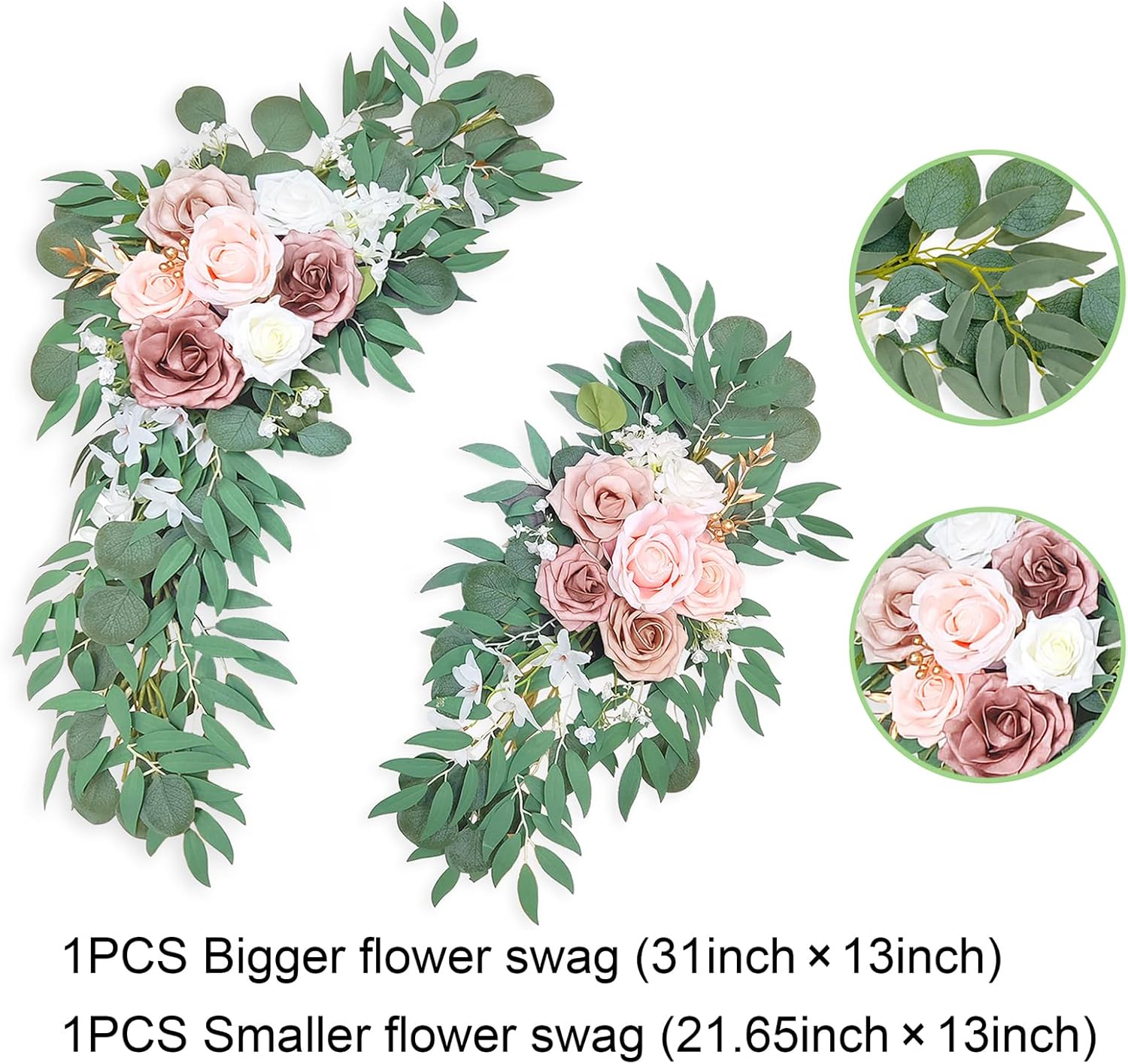 Dusty Rose Artificial Flower Swag Wedding Arch Decor