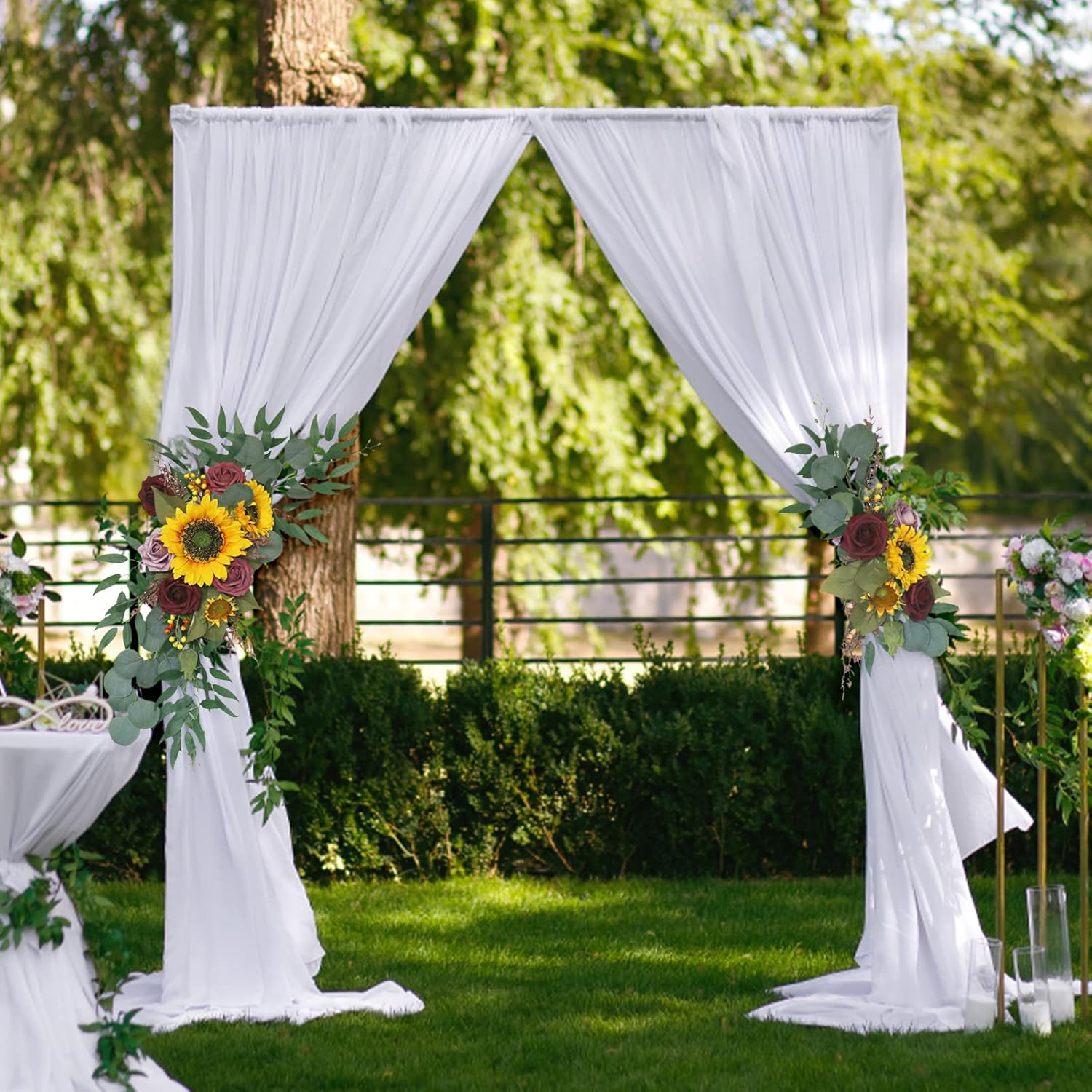 AMLESO Artificial Wedding Arch Flowers Kit 2pcs