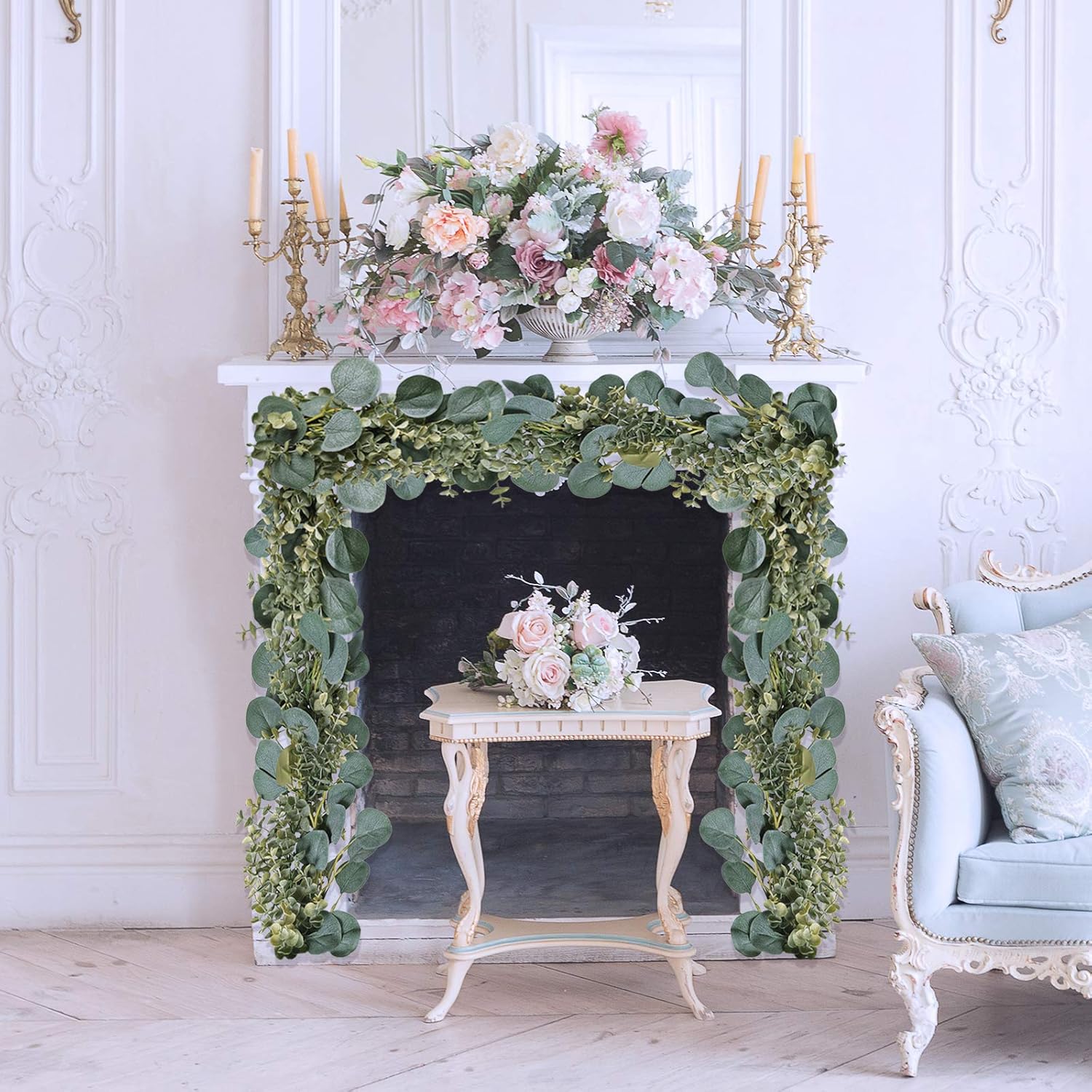 83 Foot Faux Eucalyptus Garland for Weddings and Decorations