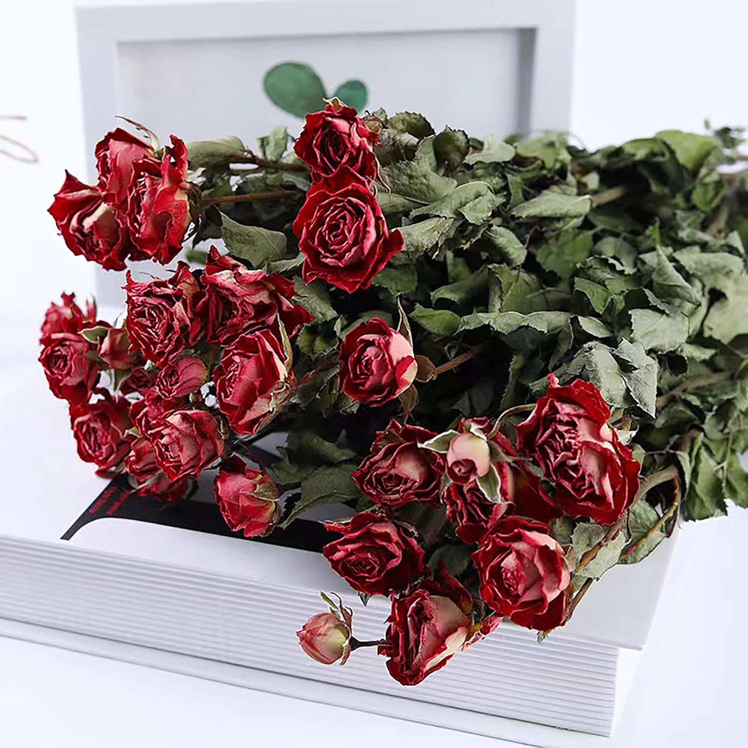 Natural Dried Flower Bouquet Mini Roses Wedding Decor