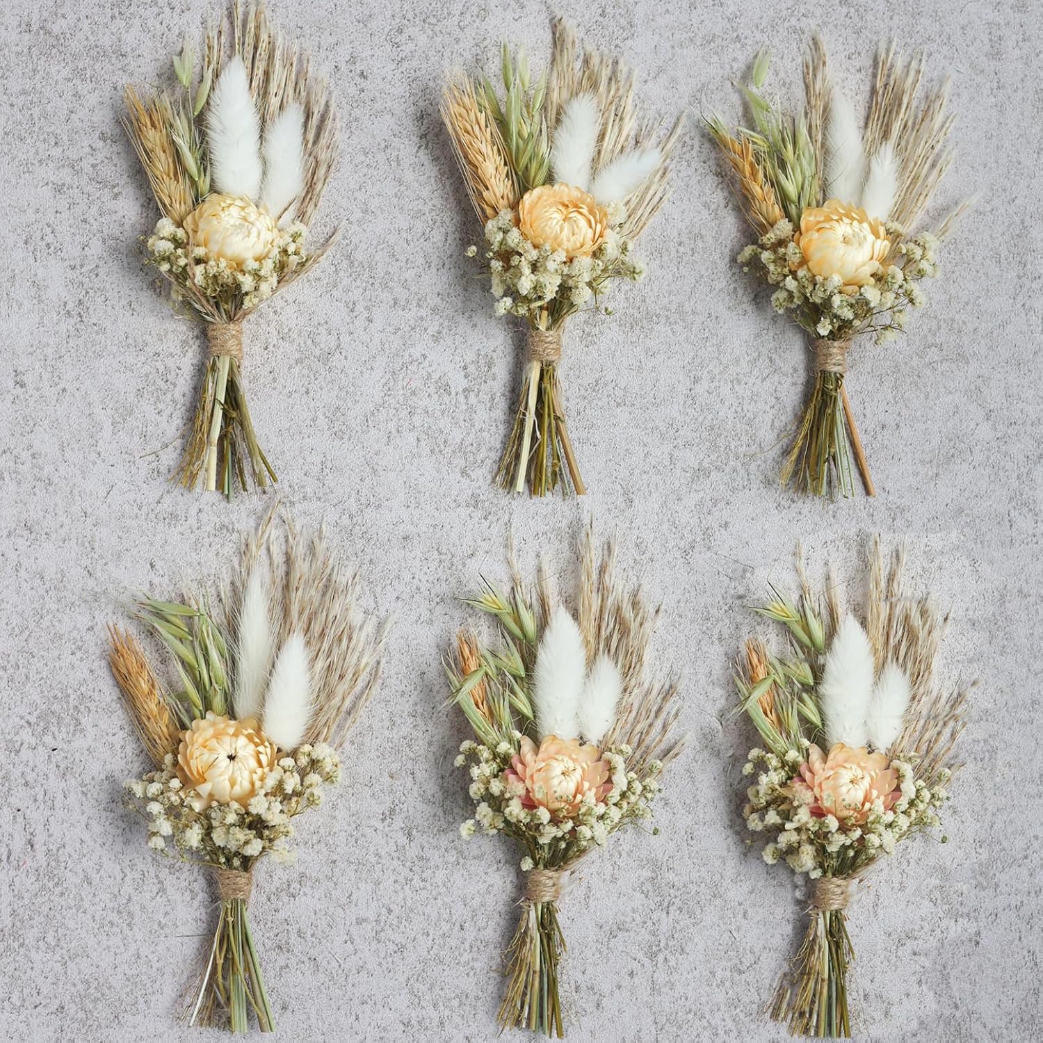 Mini Dried Flower Bouquets for Wedding Decorations