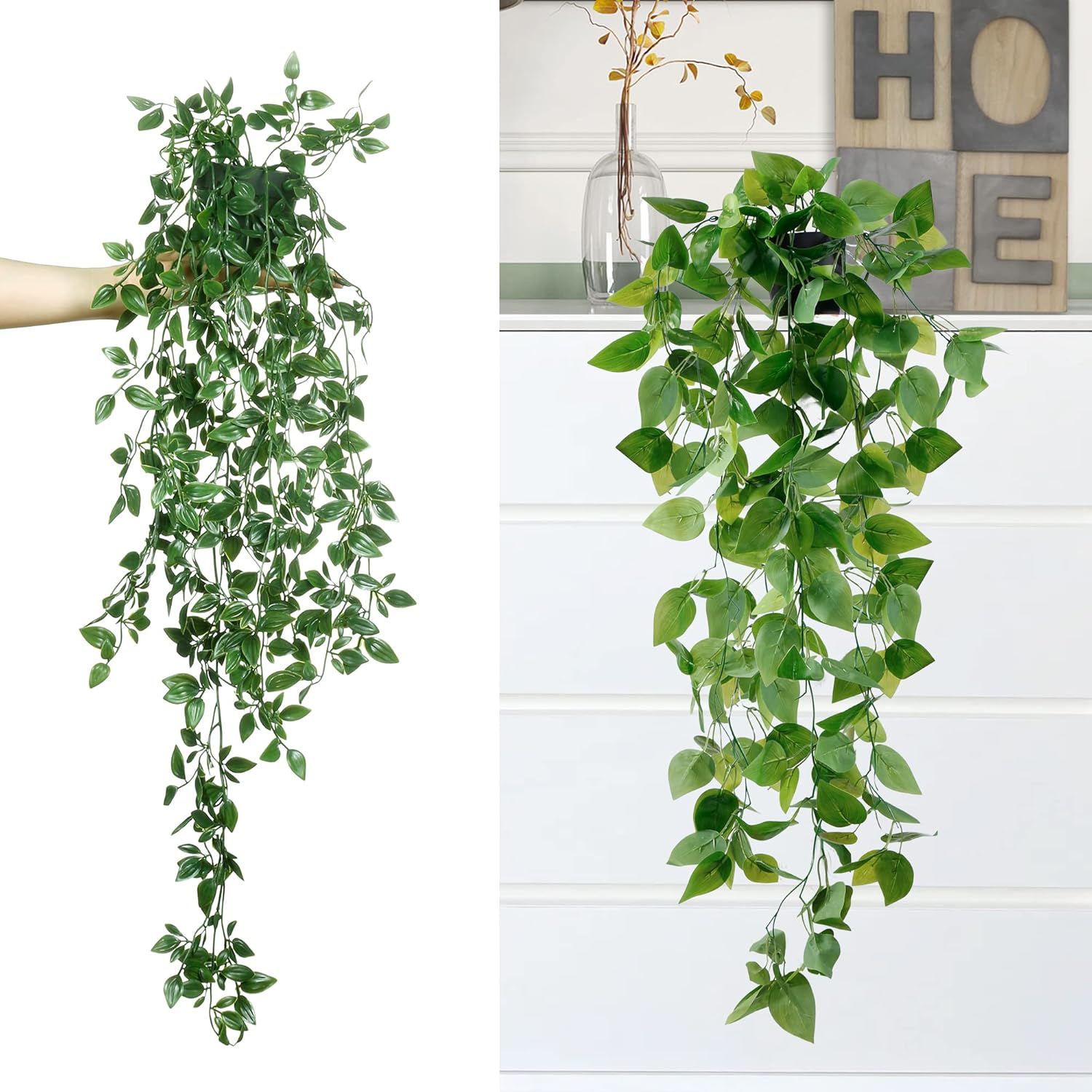 Sggvecsy 4 Pack Artificial Hanging Plants for Home Decor