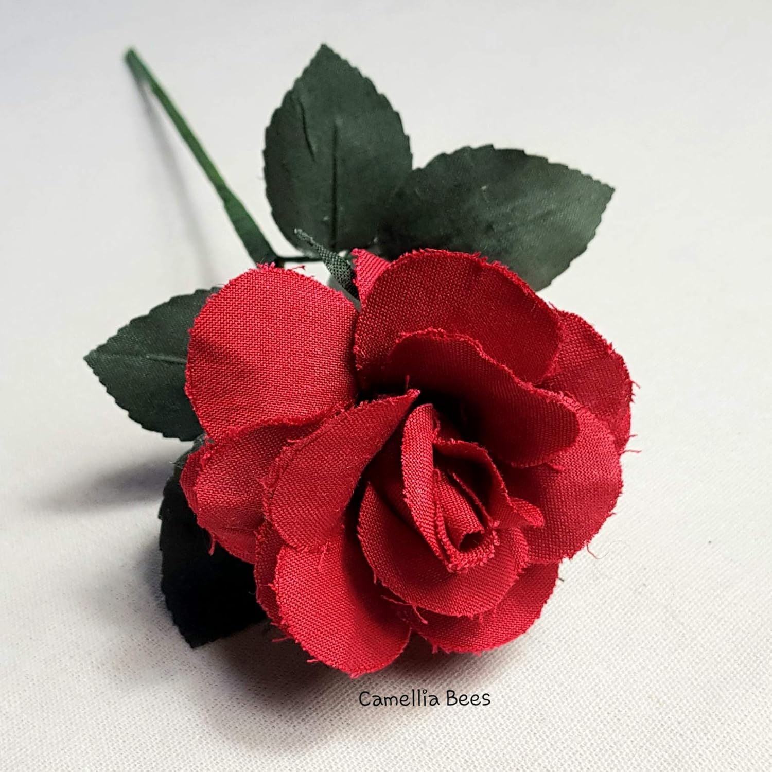 Cotton Linen Handmade Red Rose for Wedding Anniversary