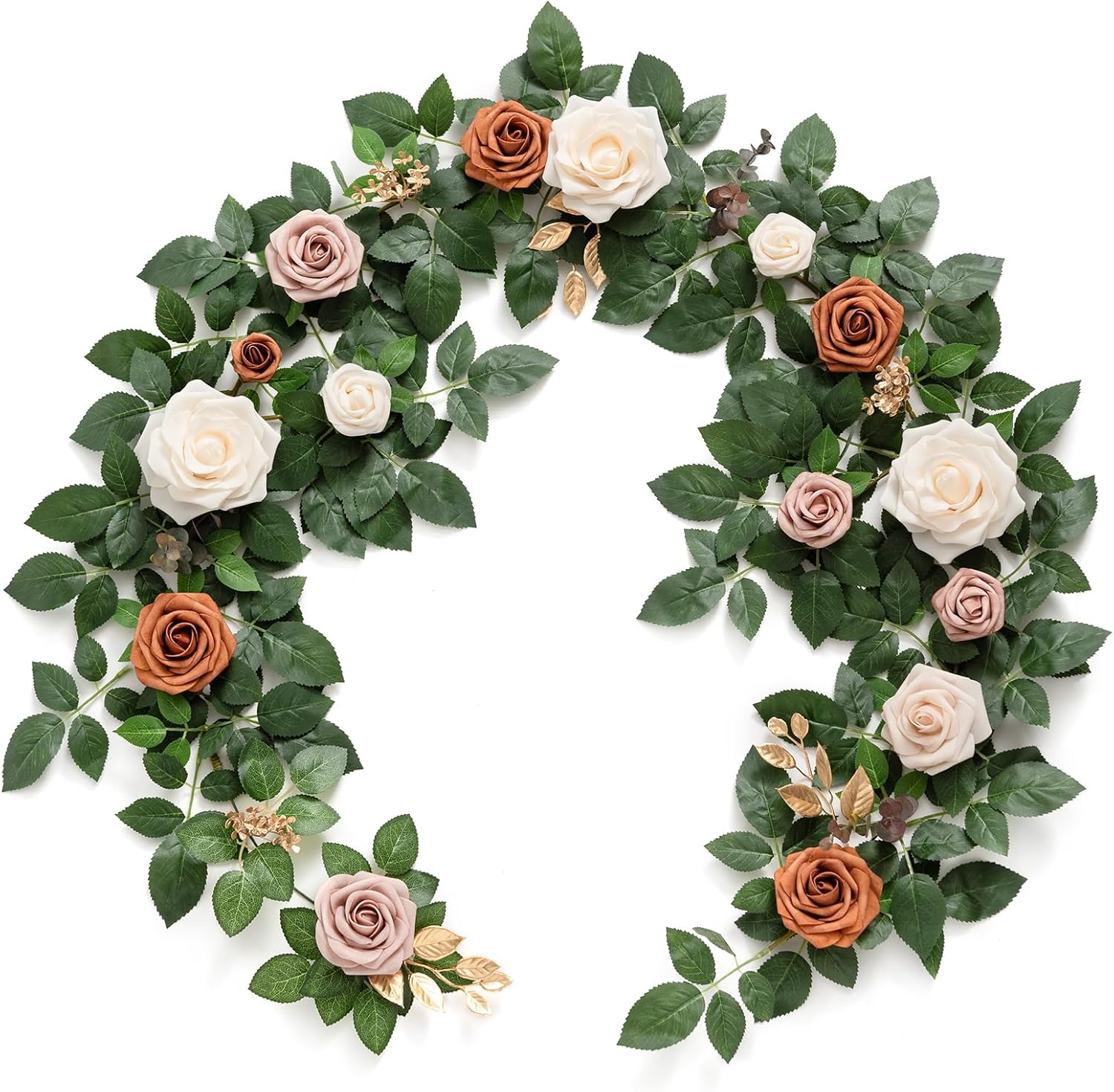 Lings Moment 5FT Artificial Rose Garland Ivory Arch Decor
