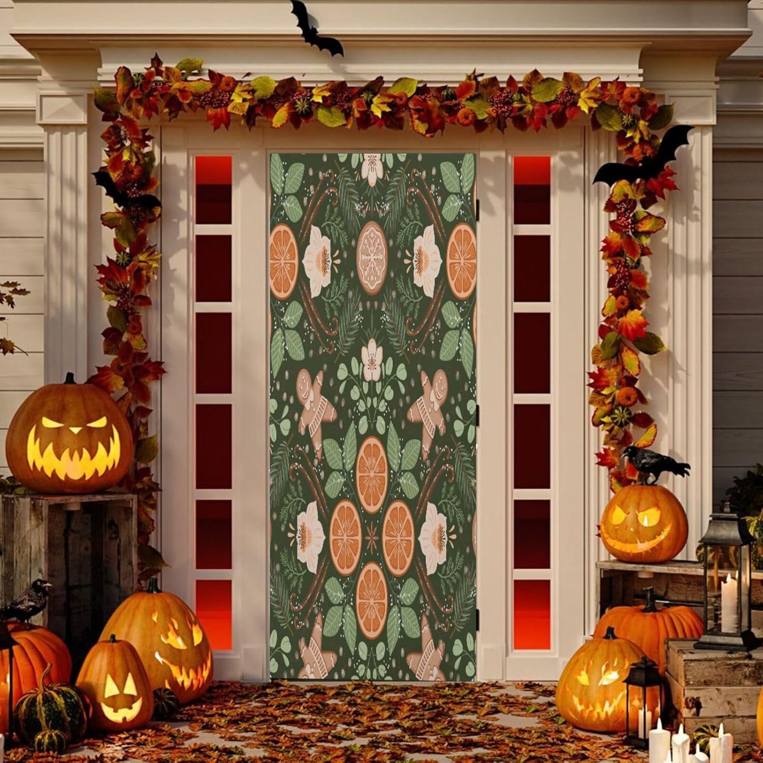 Susiyo Winter Food Botanical Spices Halloween Door Cover 32x79 In