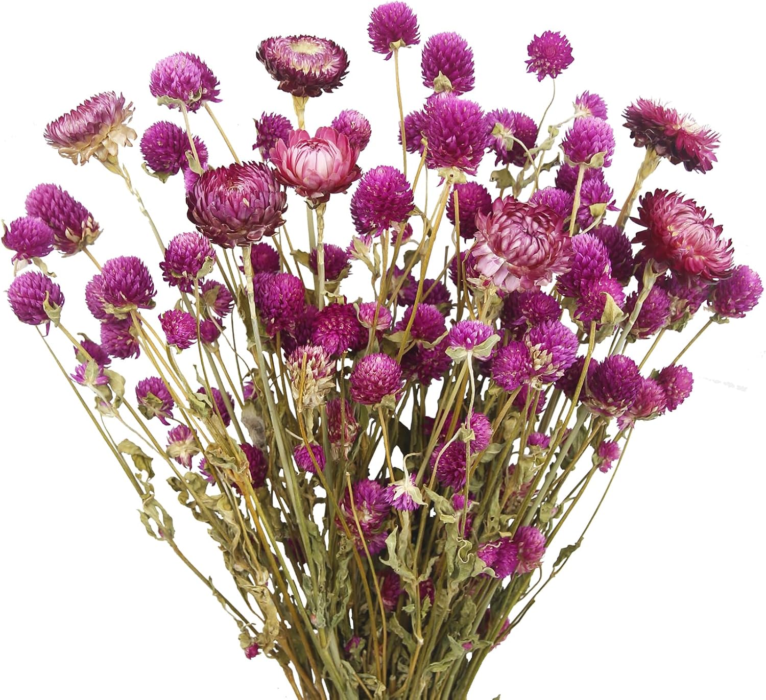 Dried Flowers Bouquet Purple Daisy Amaranth Chrysanthemums Wedding Centerpiece Decor