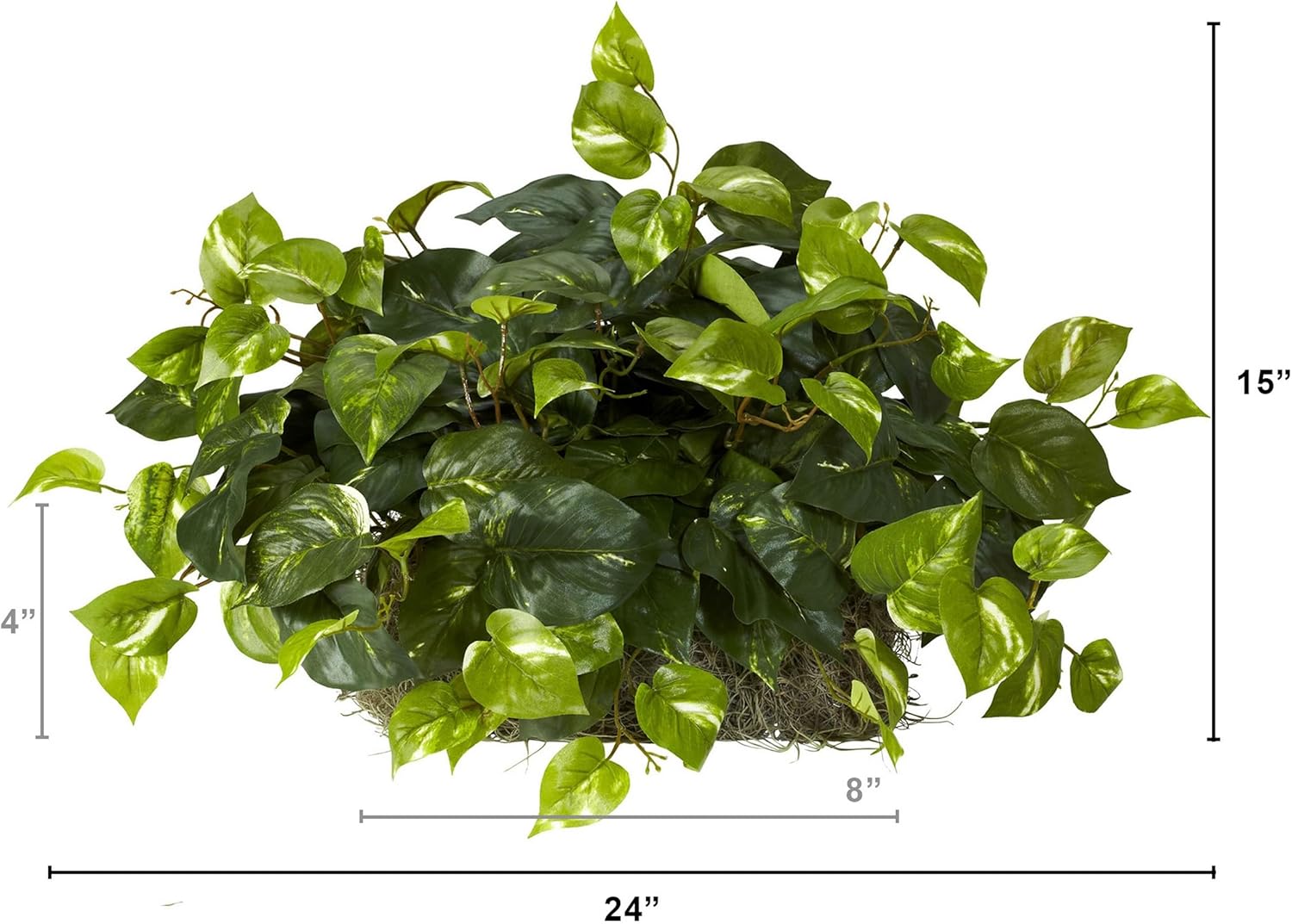 Nearly Natural 15in Pothos Ledge Plant Silk Green