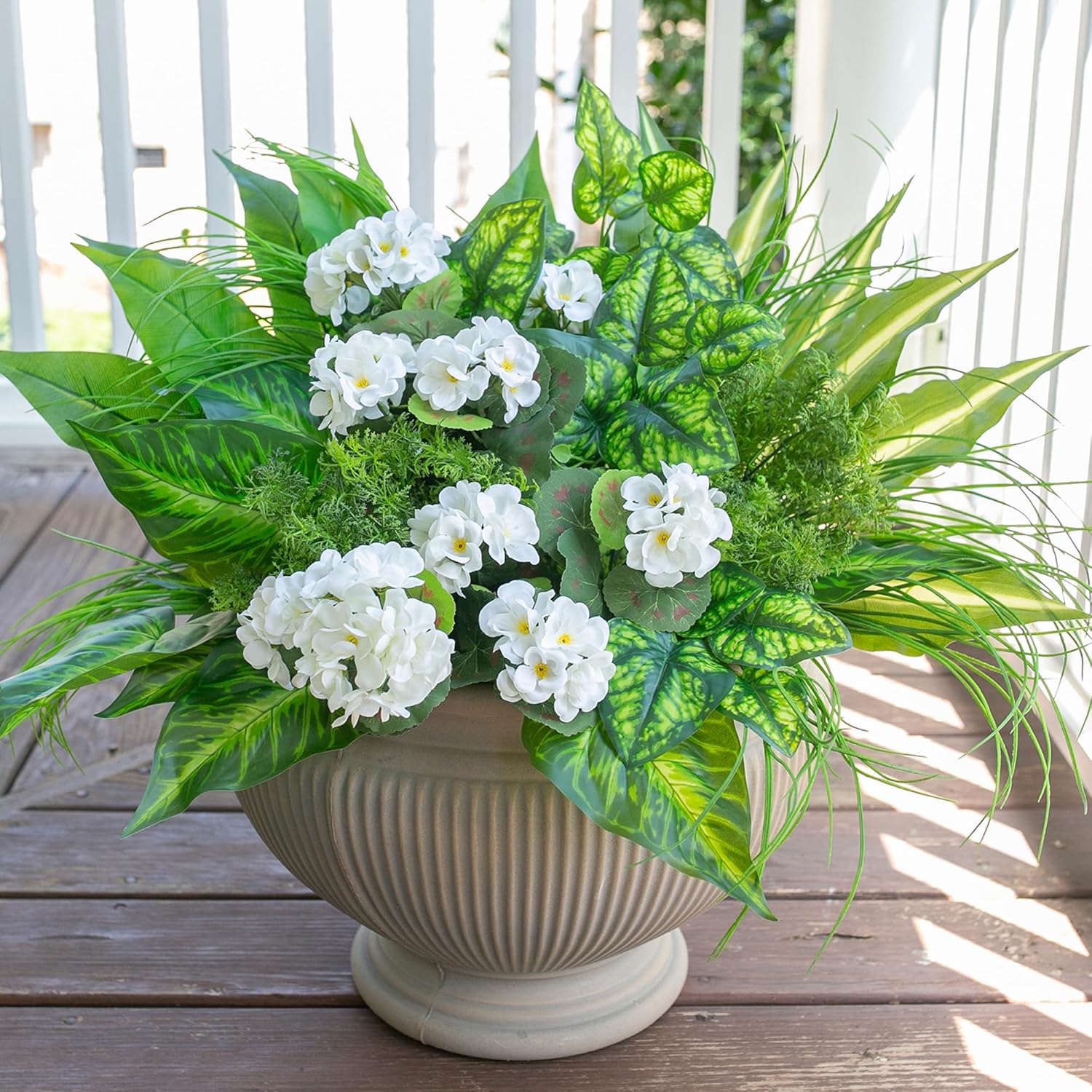 10 Bundles Artificial Greenery Plants and Flowers for Outdoor
