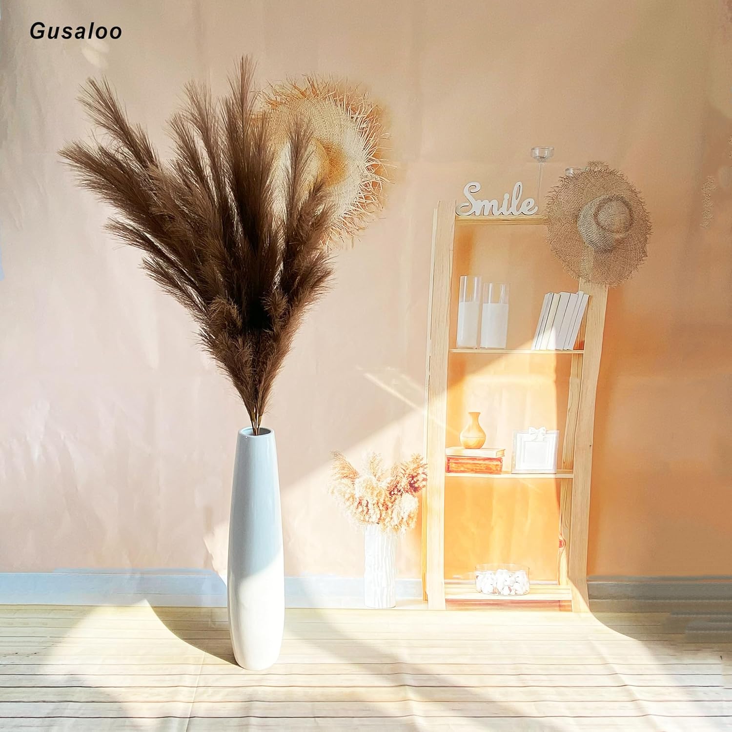 6 Pcs Artificial Pampas Grass 47 Inch Tall Boho Decor