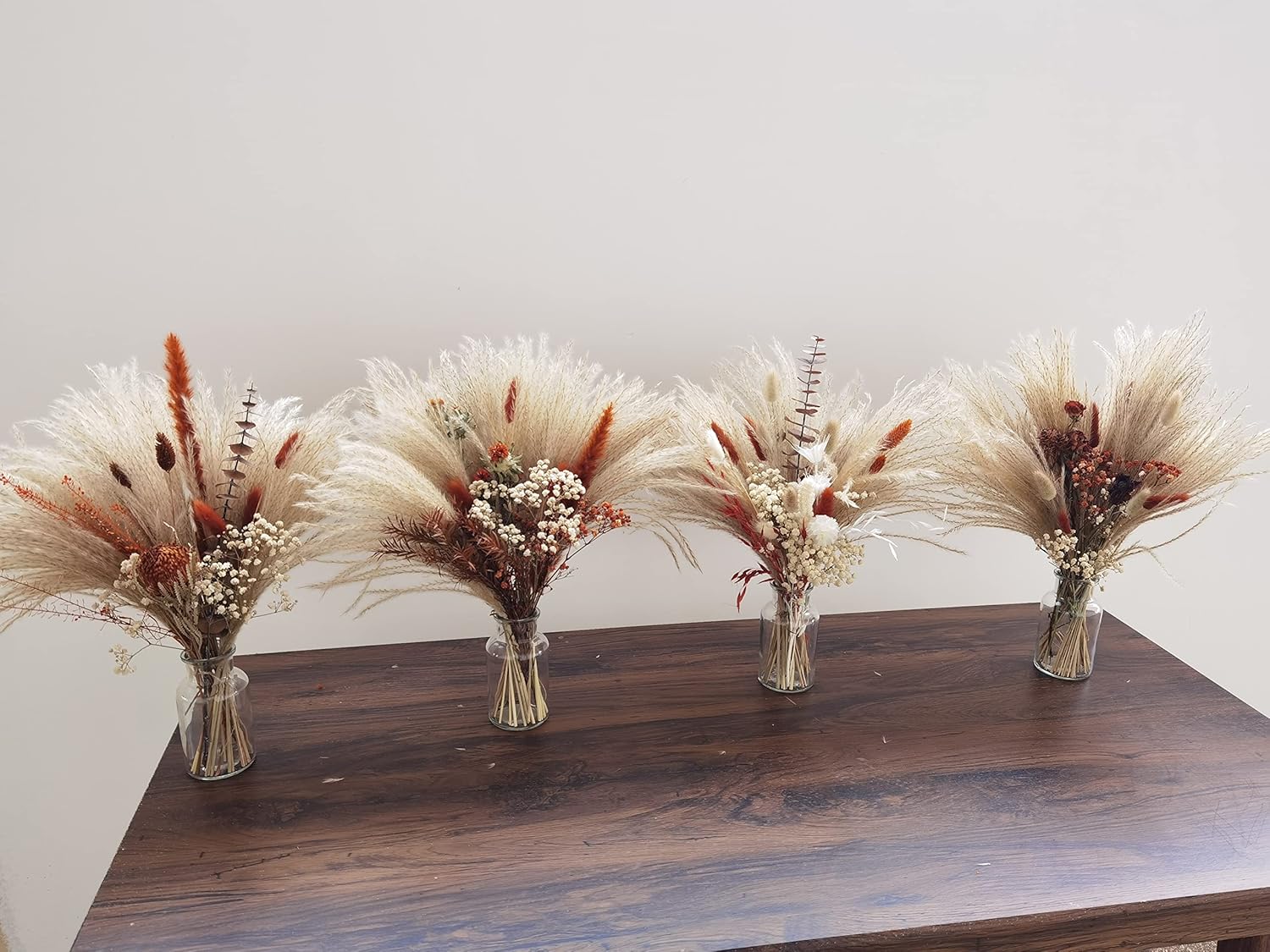DXXD Dried Flowers Bouquet with Terracotta Vase