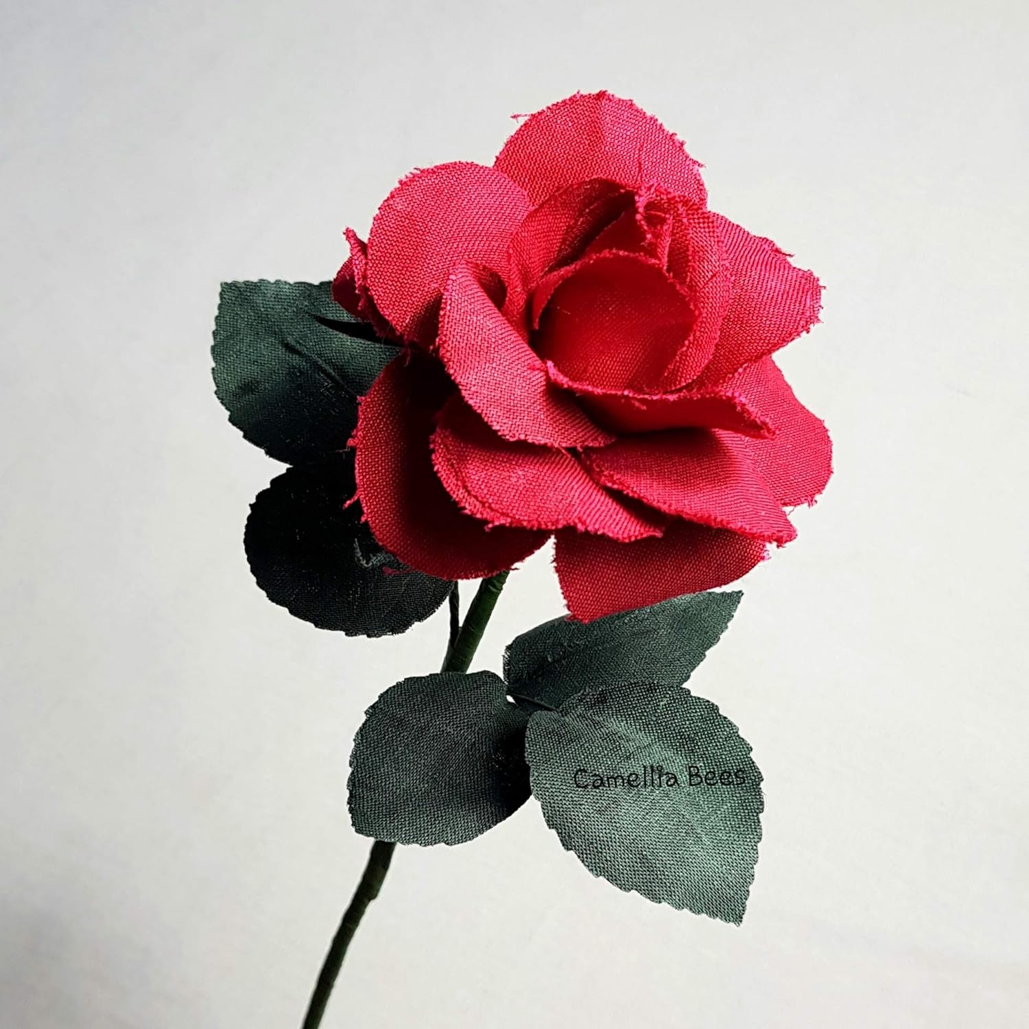Cotton Linen Handmade Red Rose for Wedding Anniversary