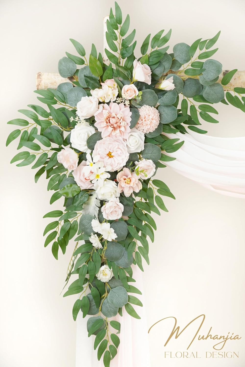 Artificial Flower Arch Kit 4 Pieces Flamingo Pink Rose Decor