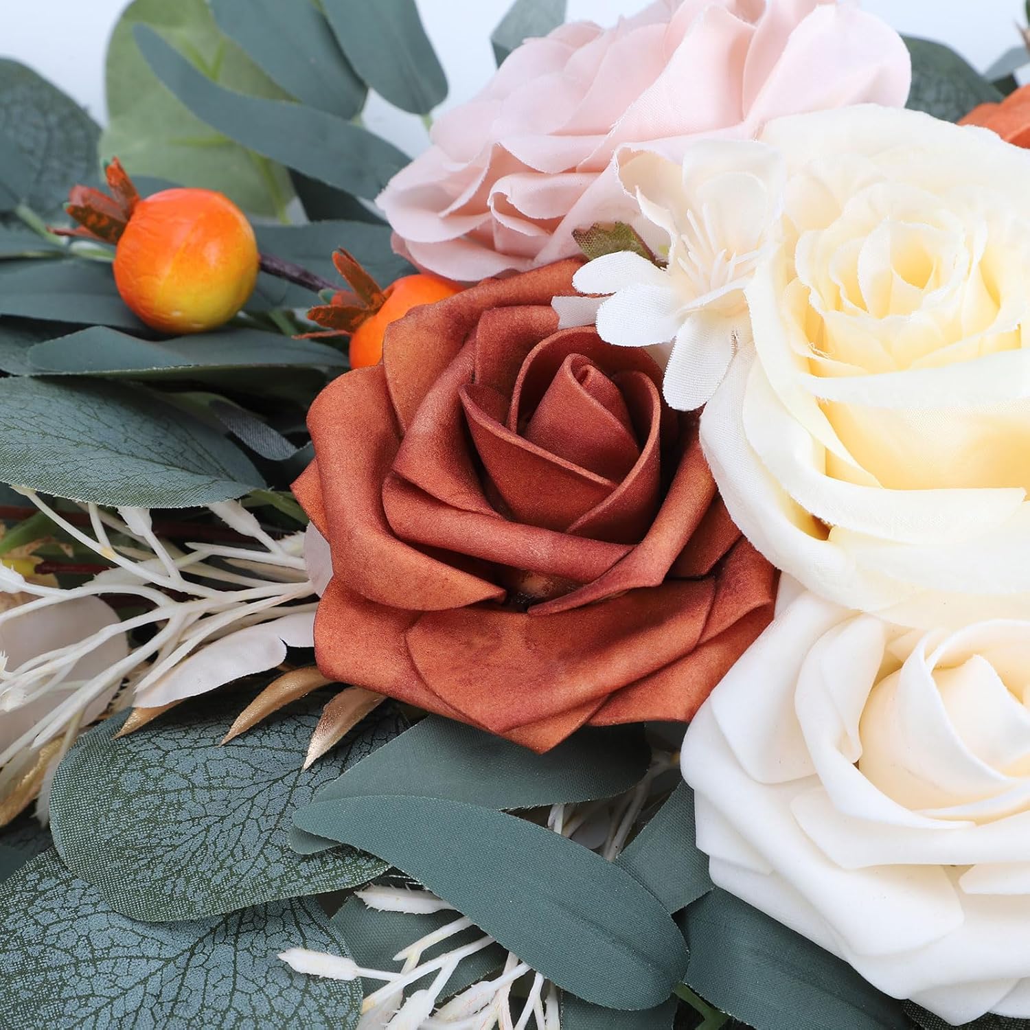 Artificial Wedding Arch with Orange Floral Swags