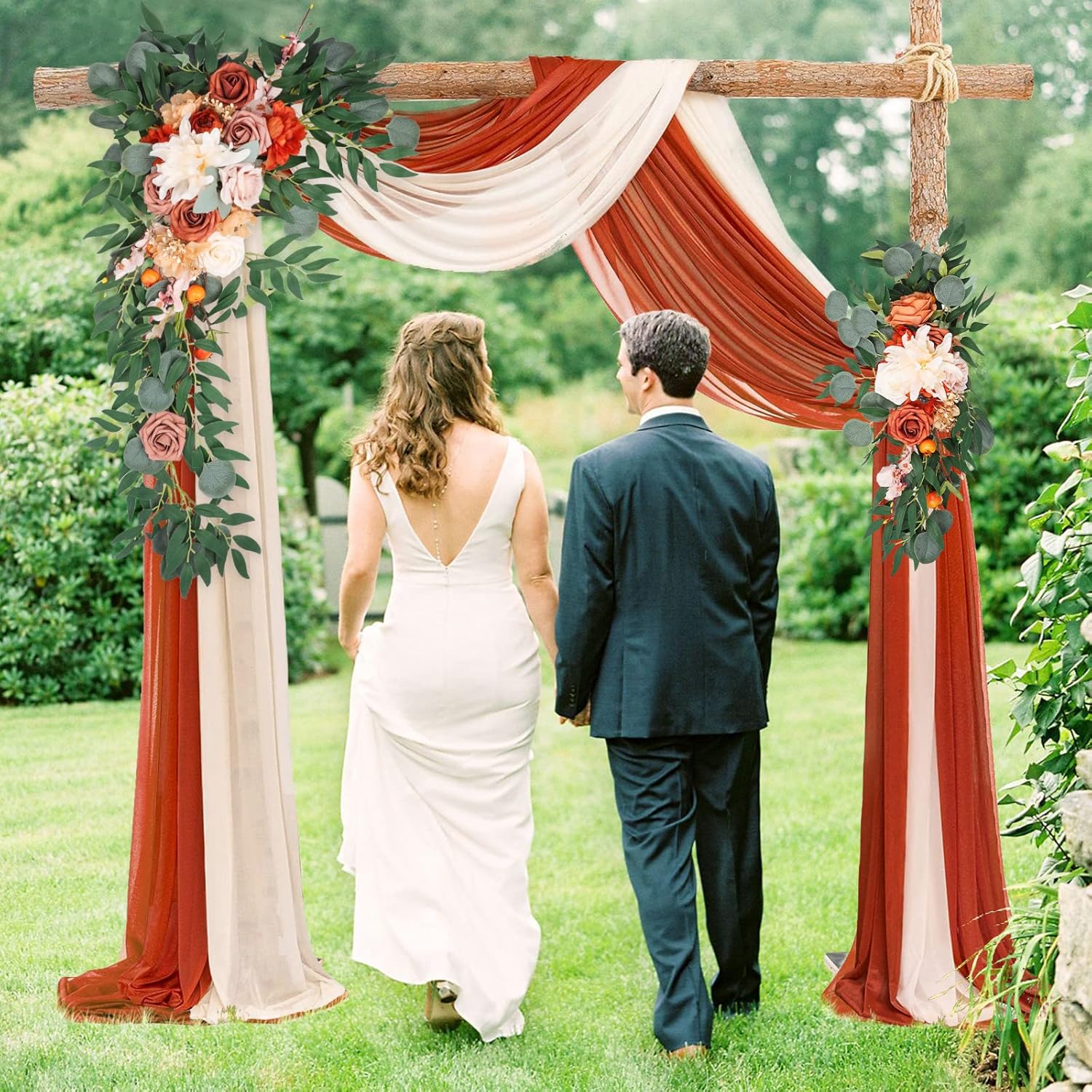 Emivery Artificial Wedding Arch Flowers Kit for Decor
