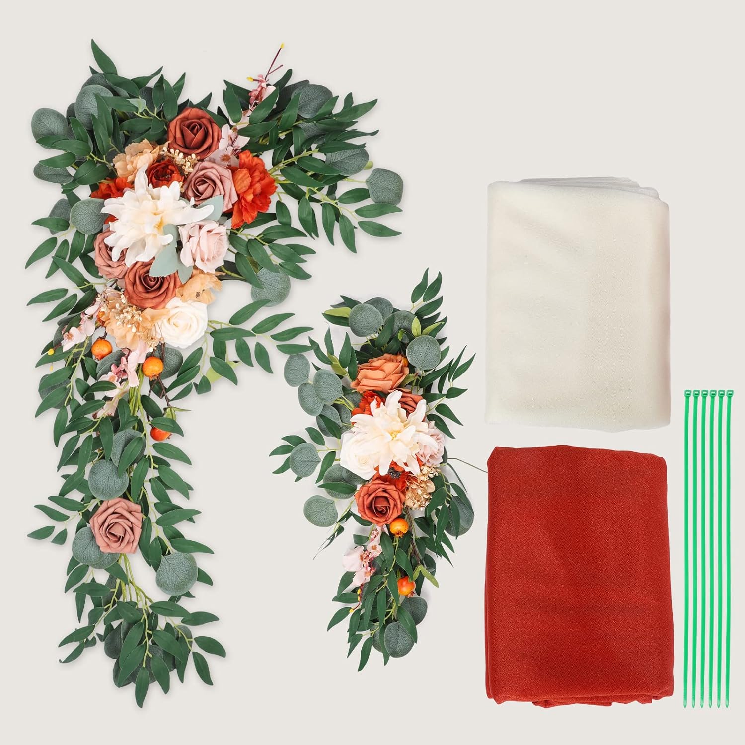 Emivery Artificial Wedding Arch Flowers Kit for Decor