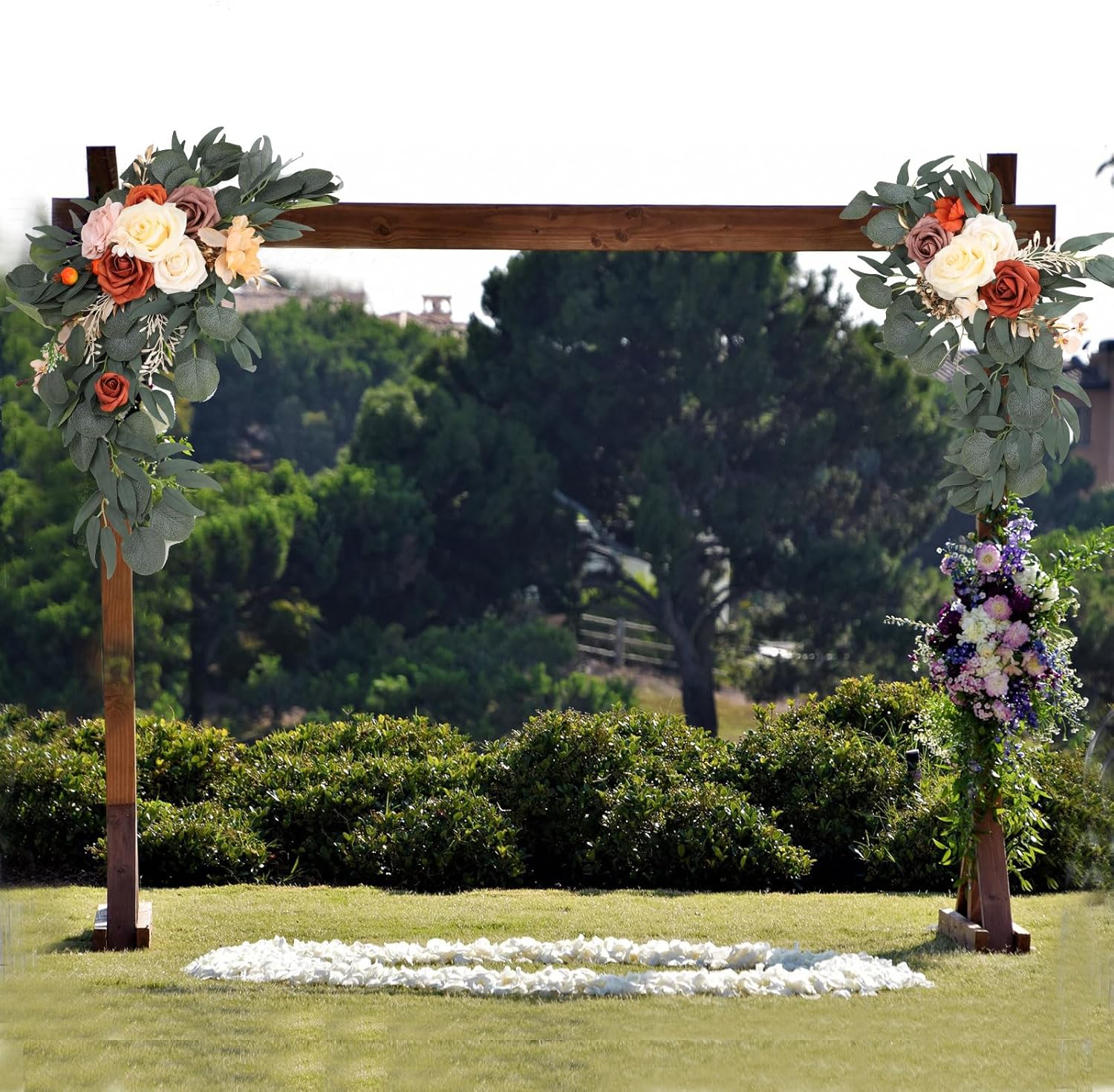 Artificial Wedding Arch with Orange Floral Swags