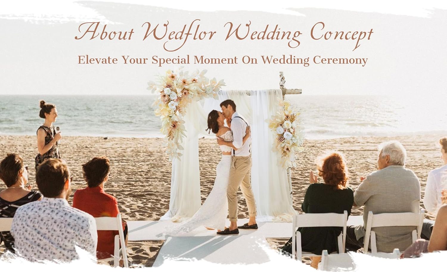 Wedding Arch Flowers with Drapes Kit - 4 Pack