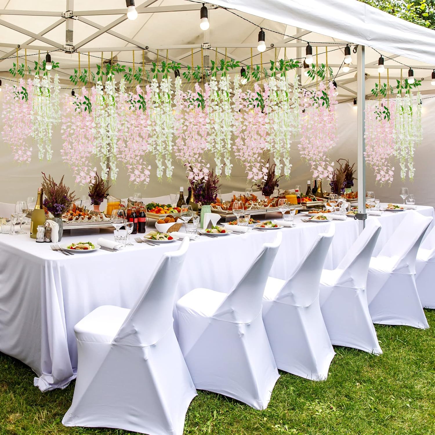 Giegxin 120 Pcs Artificial Wisteria Hanging Garland