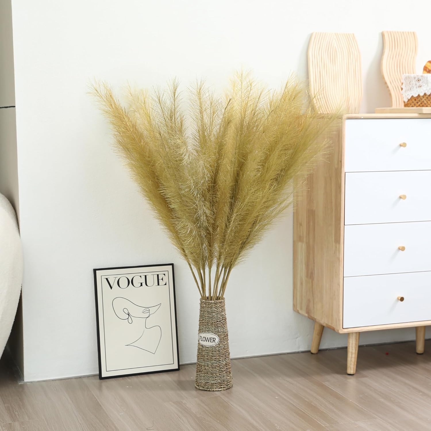 Gold Pampas Grass Decor Set of 8 45 Inch