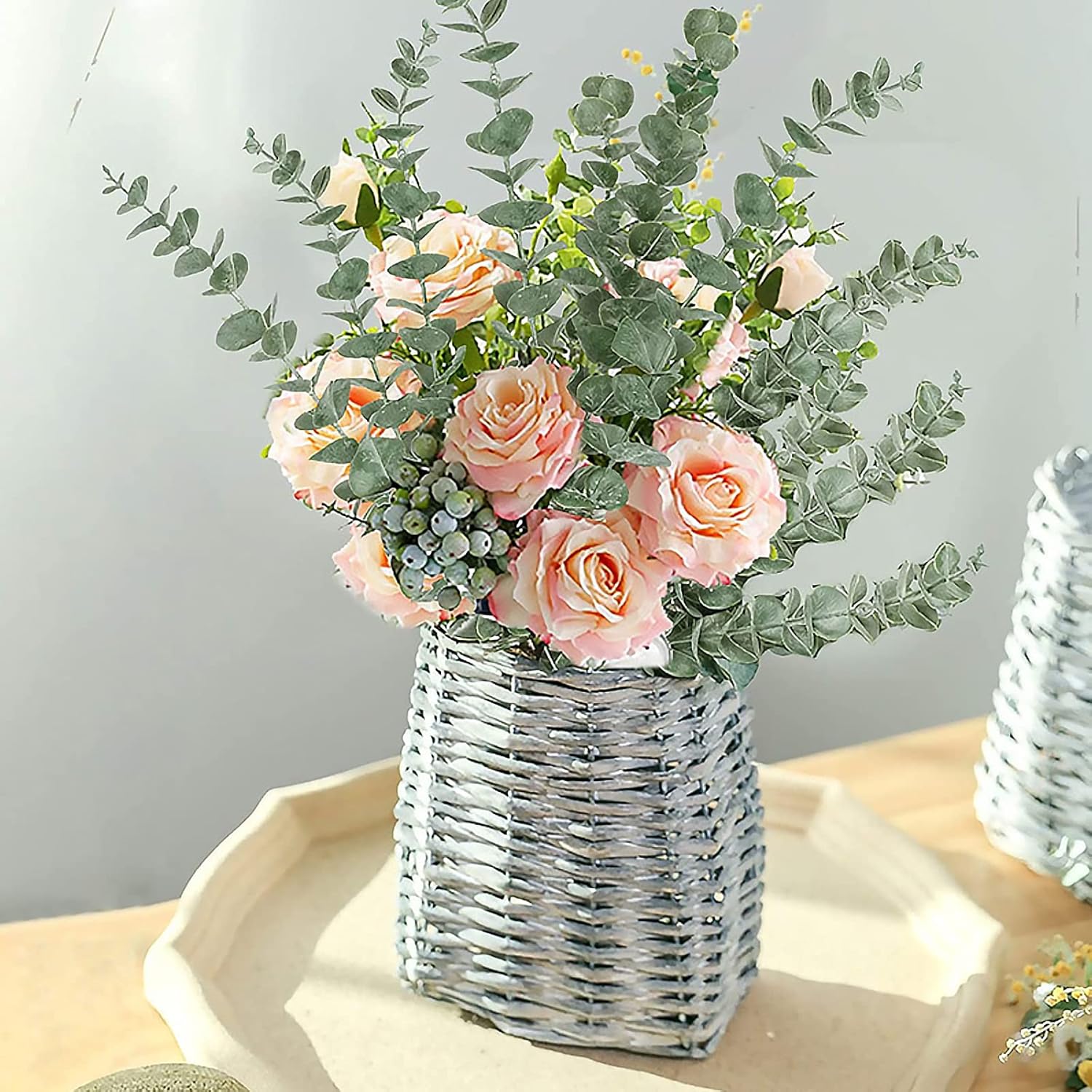 ABAJI Artificial Eucalyptus Greenery with Frost