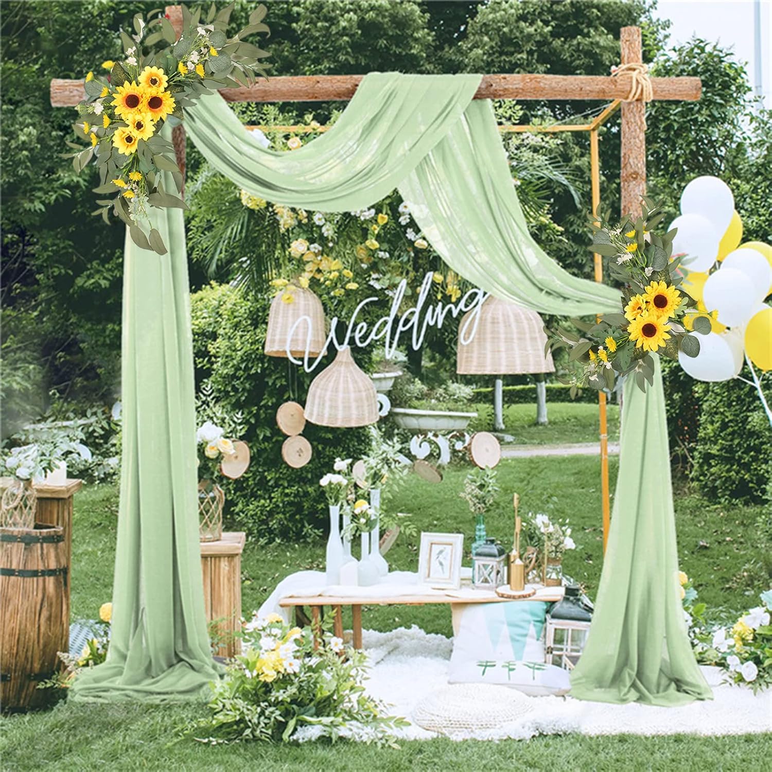 Takefuns Artificial Wedding Arch Flowers Kit Yellow