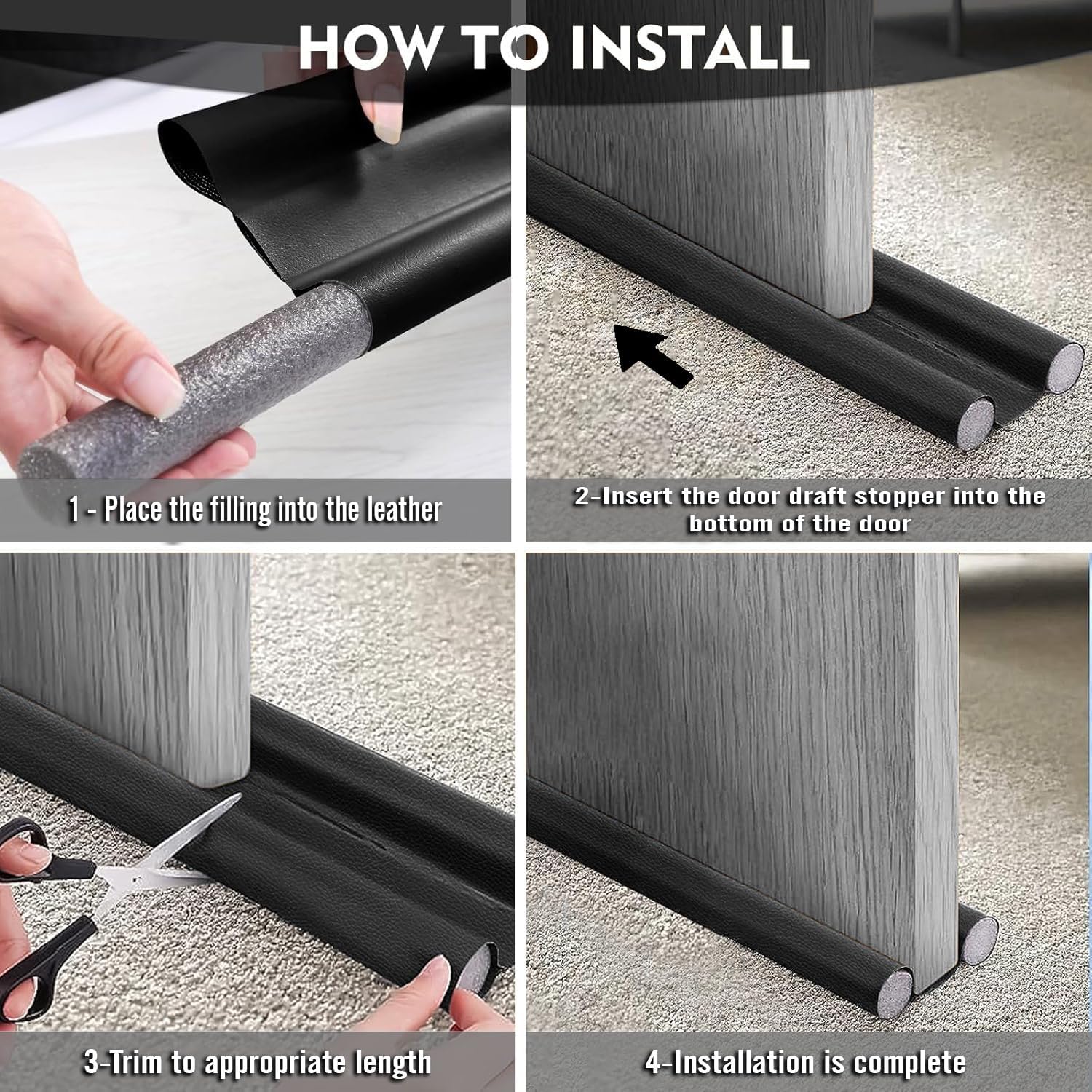 Brown Under Door Draft Stopper for Energy Efficiency