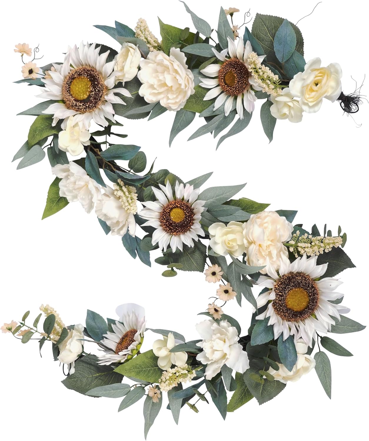 6 Ft Warm White Artificial Flower Garland Decor