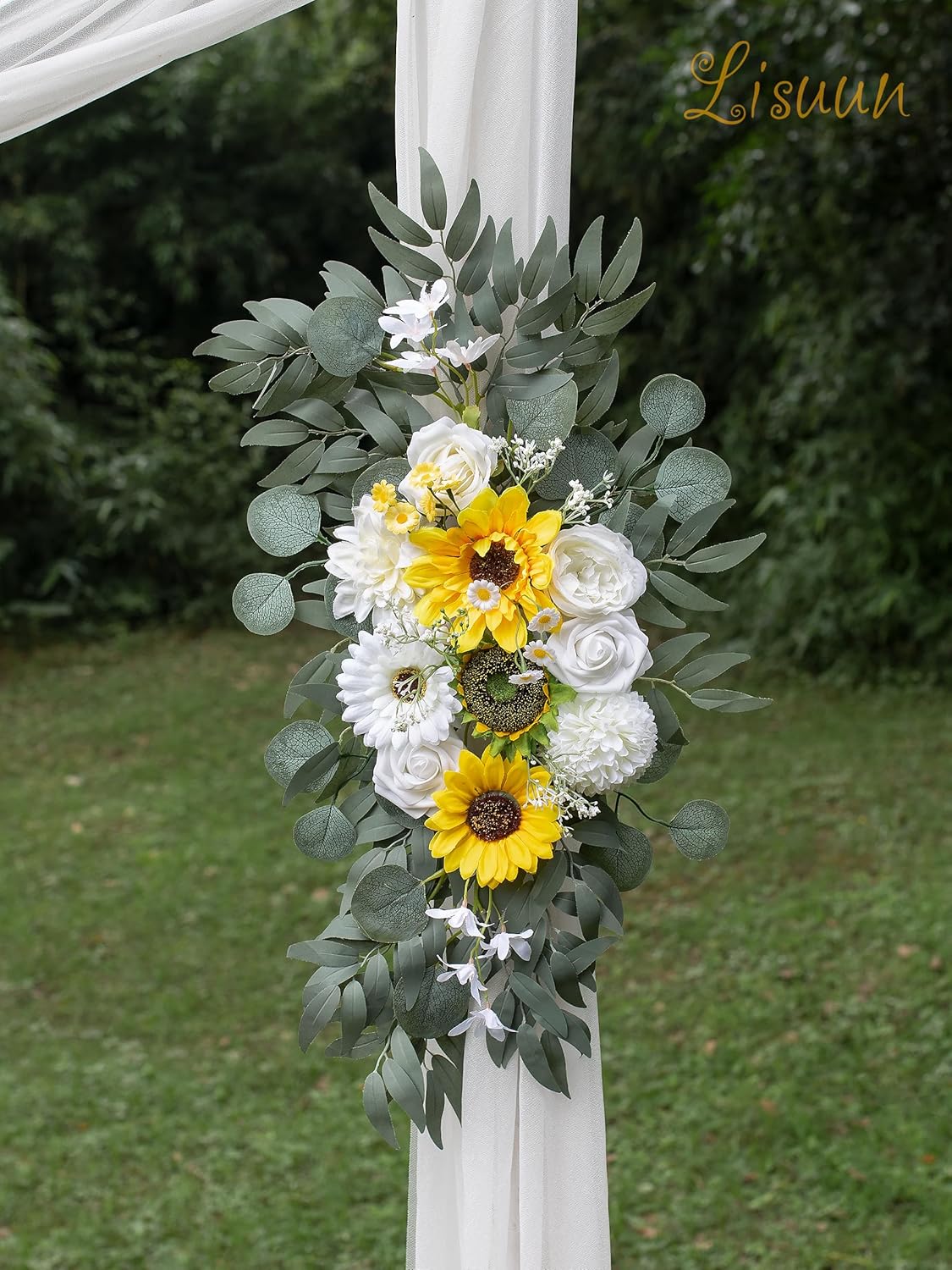 Lisuun Wedding Arch Artificial Flowers for Boho Style Ceremony - Pack of 2