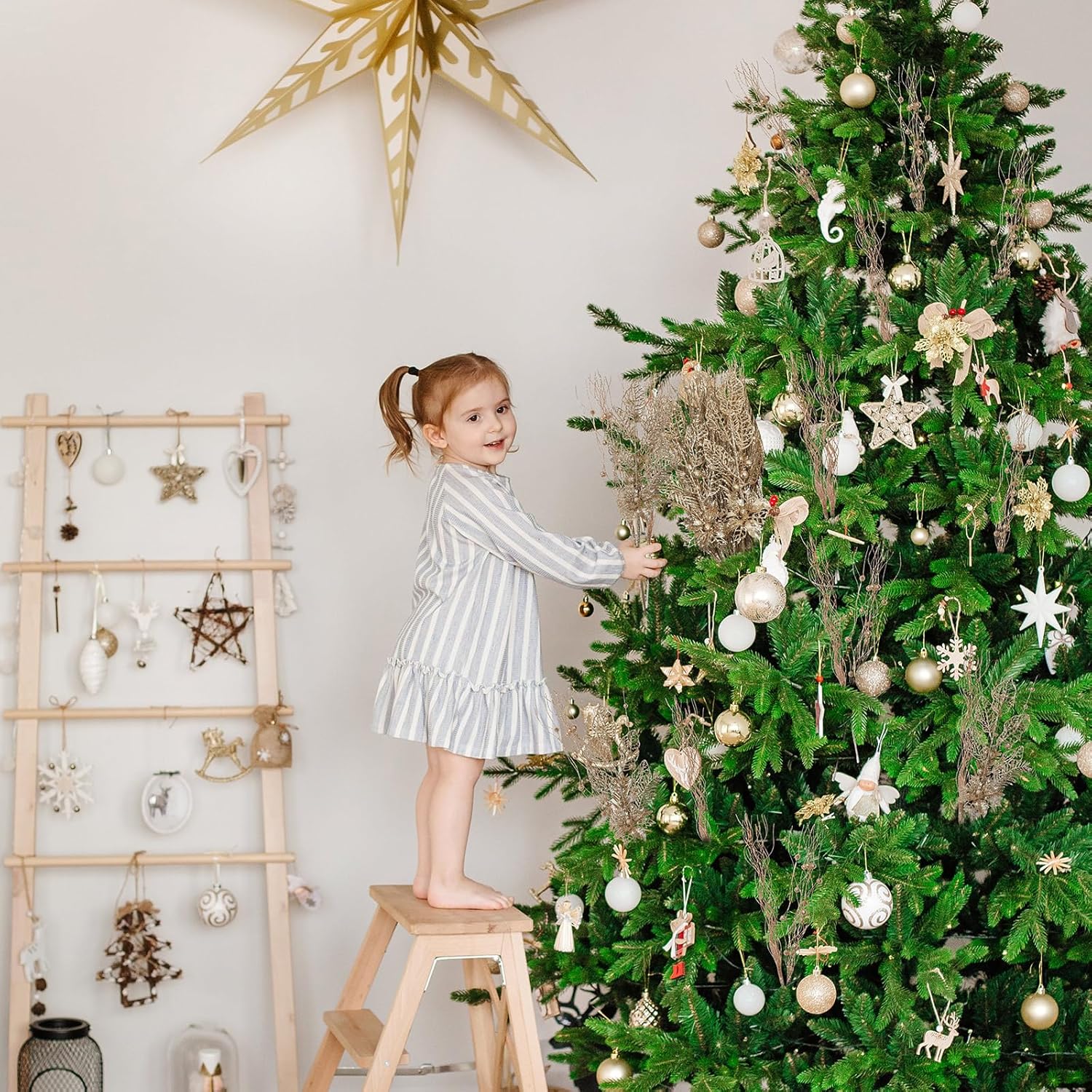 36 Pcs Glitter Christmas Tree Picks 17 Inch Decor