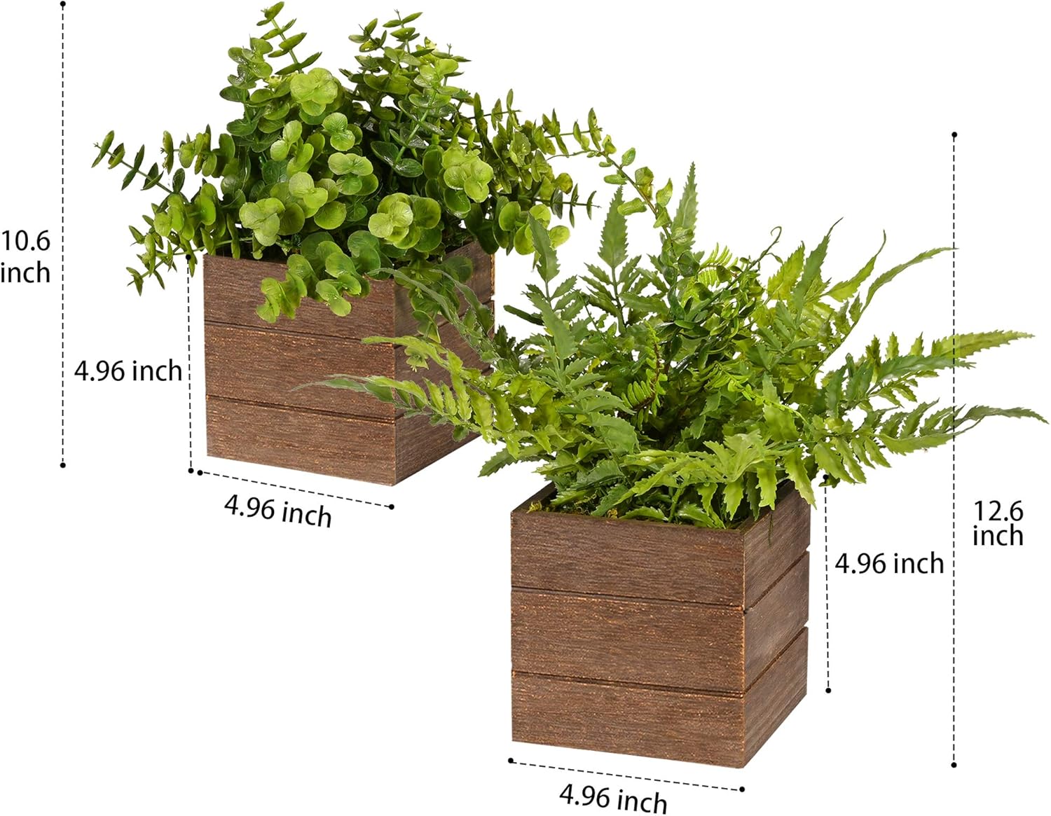 Vlorart 2Pack Mini Artificial Boxwood Fern Plants