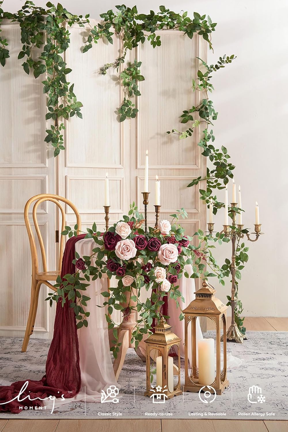 Lings Moment Artificial Floral Swags Centerpieces 2PCS