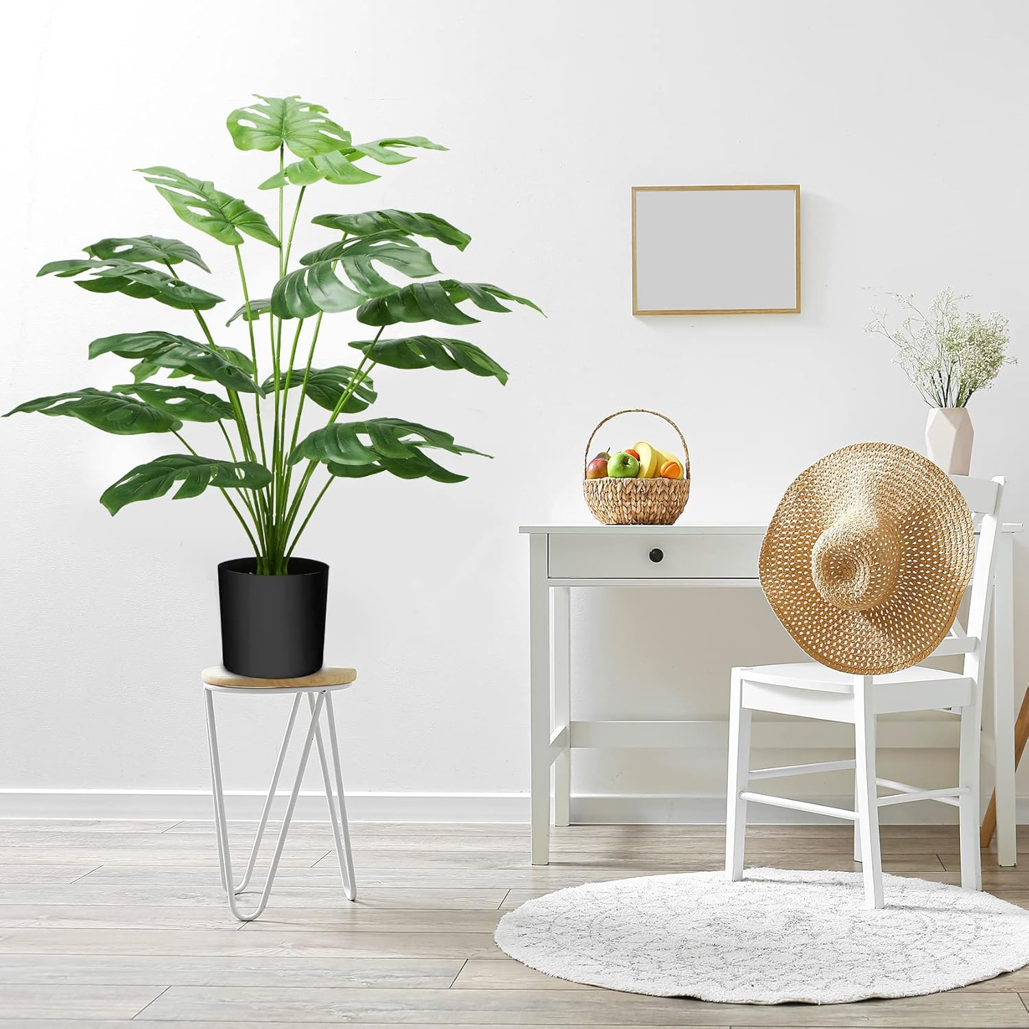 Guheake 28 Inch Fake Plants Artificial Monstera with Planter