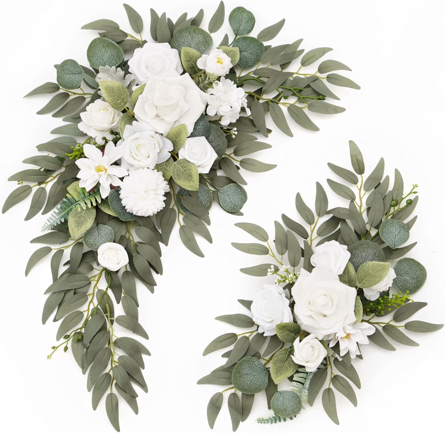 Muhanjia Wedding Sign Faux Flower Swag Pack of 2