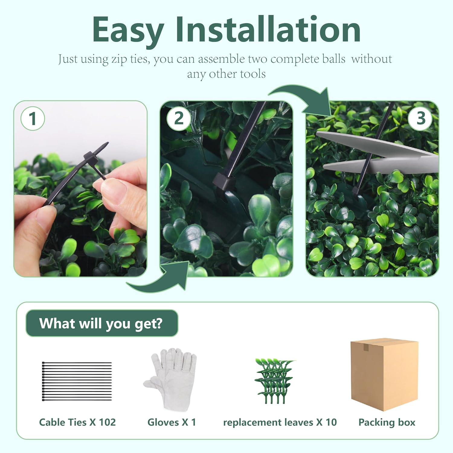 22 Inch 2 Pack Artificial Boxwood Balls Topiary Decor