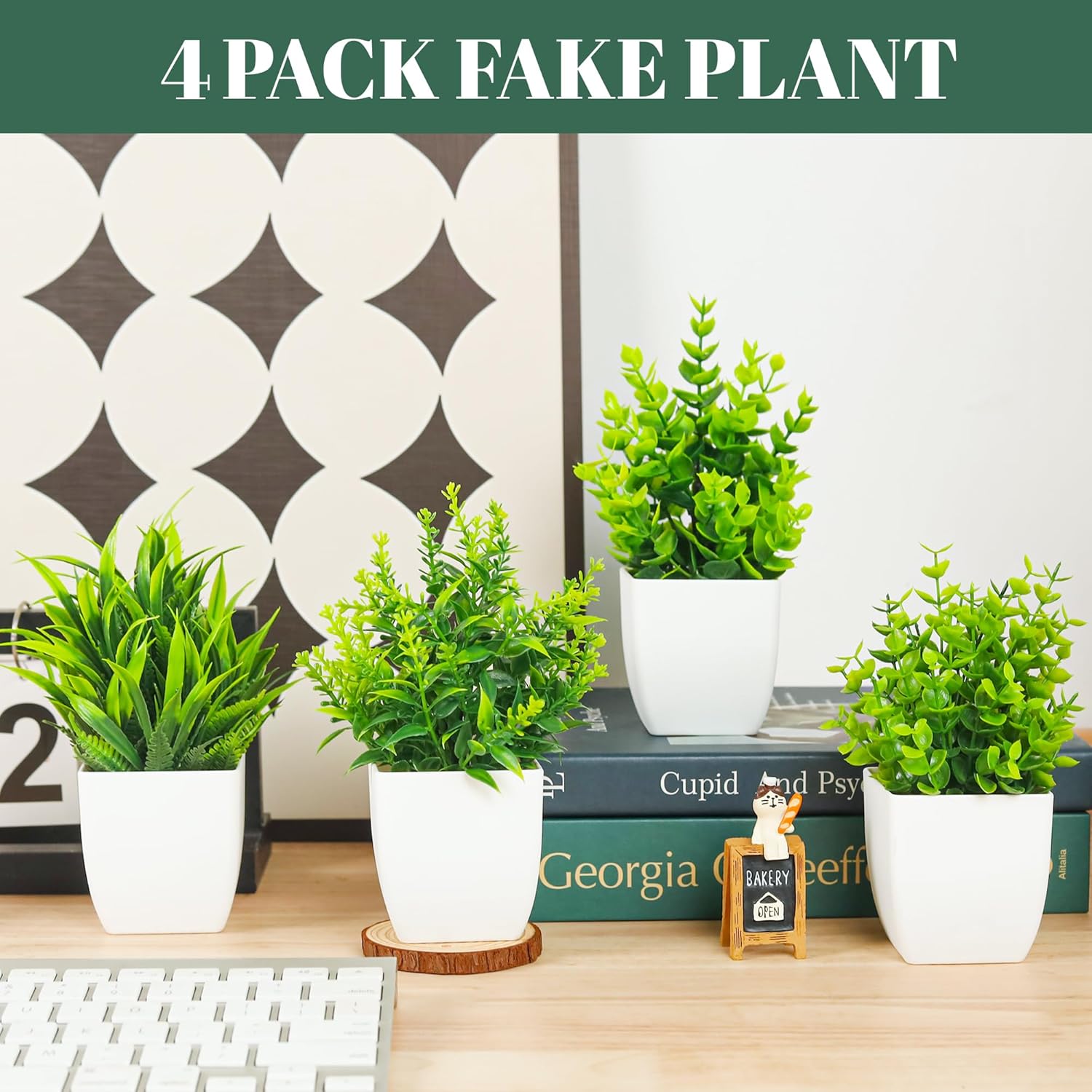 Der Rose 4 Pack Artificial Plants Indoor Decor