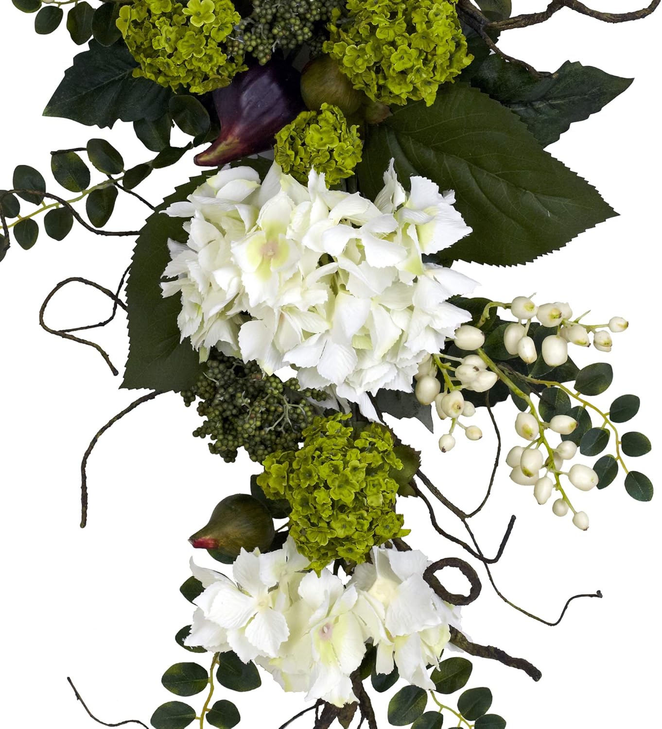 Nearly Natural 28in Hydrangea Teardrop White