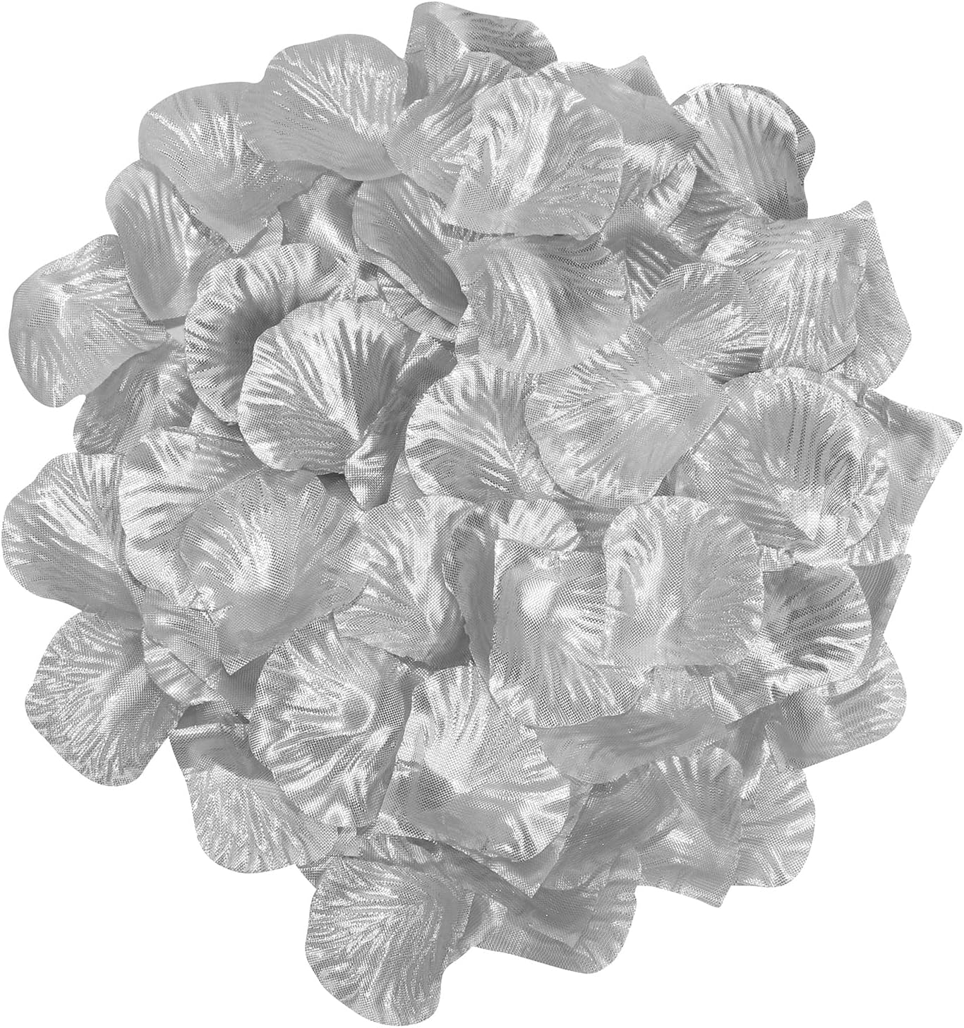 Millennial Essentials 1350 Pcs Artificial Silk Rose Petals Silver