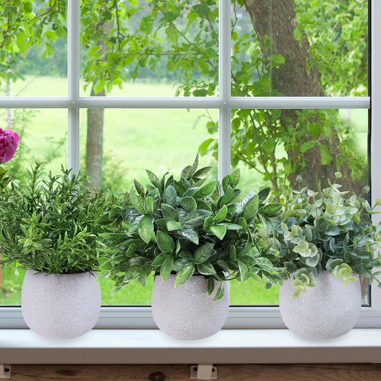 Winlyn Set of 3 Artificial Potted Plants