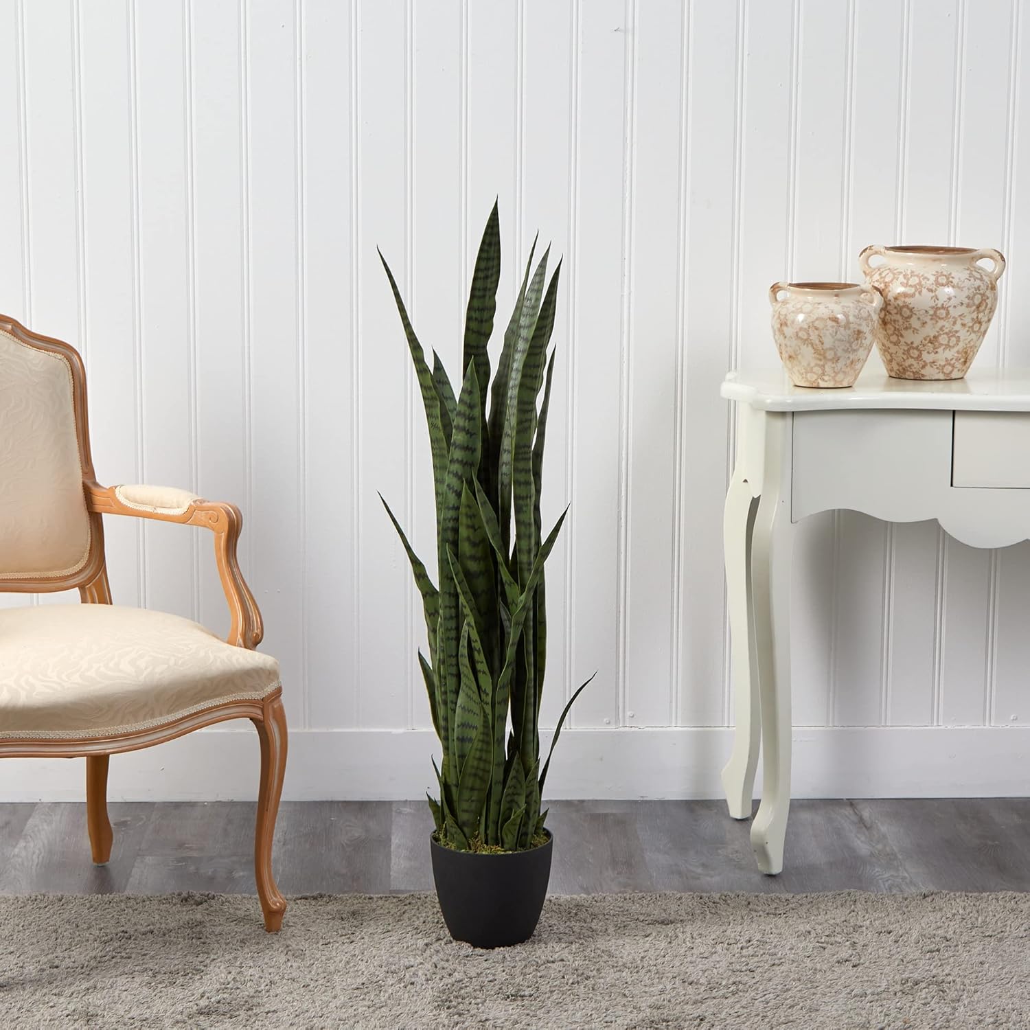 Nearly Natural 46 Inch Sansevieria Artificial Silk Plants Green