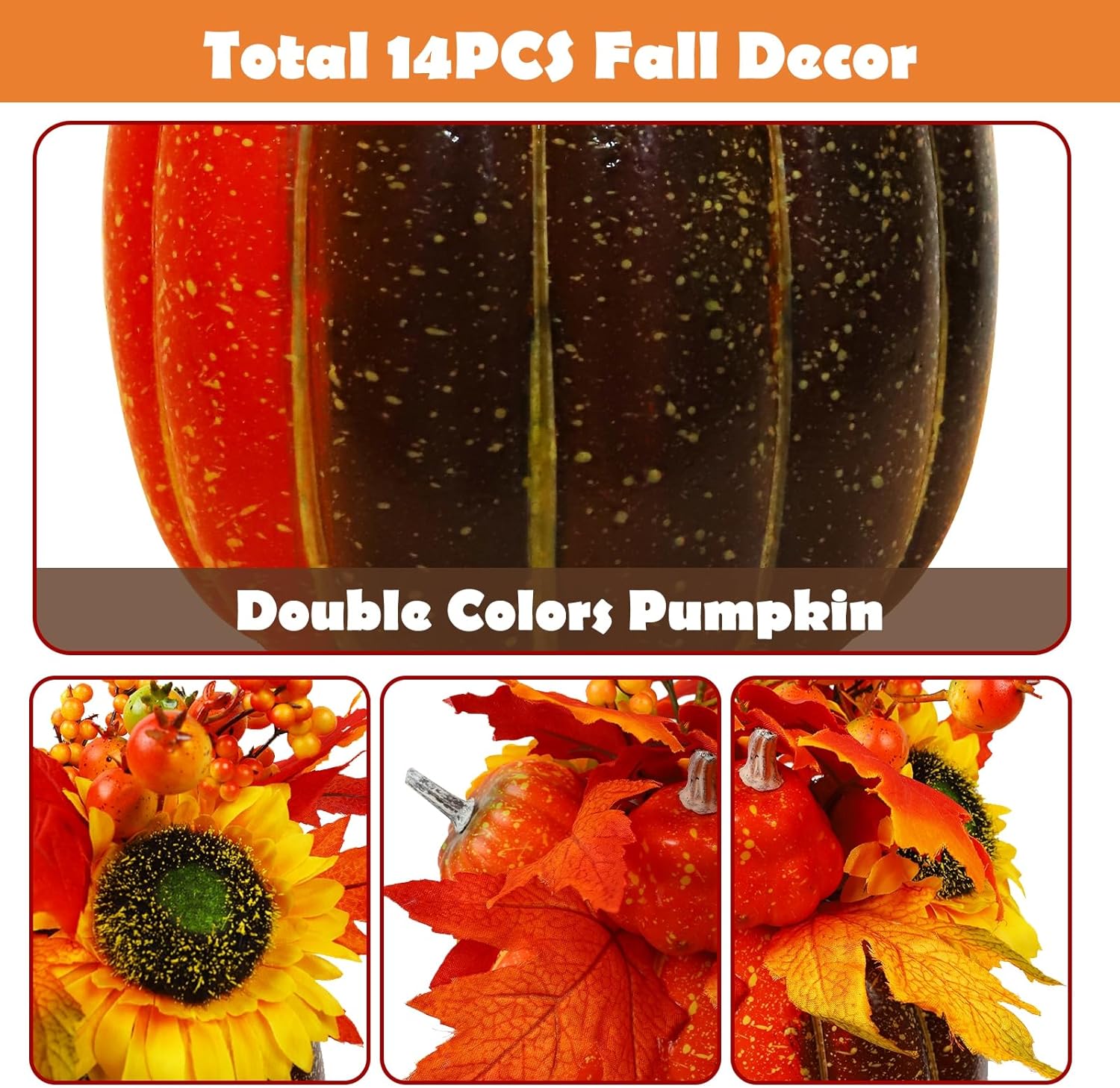 MorTime 11 Inch Lighted Pumpkin Decor