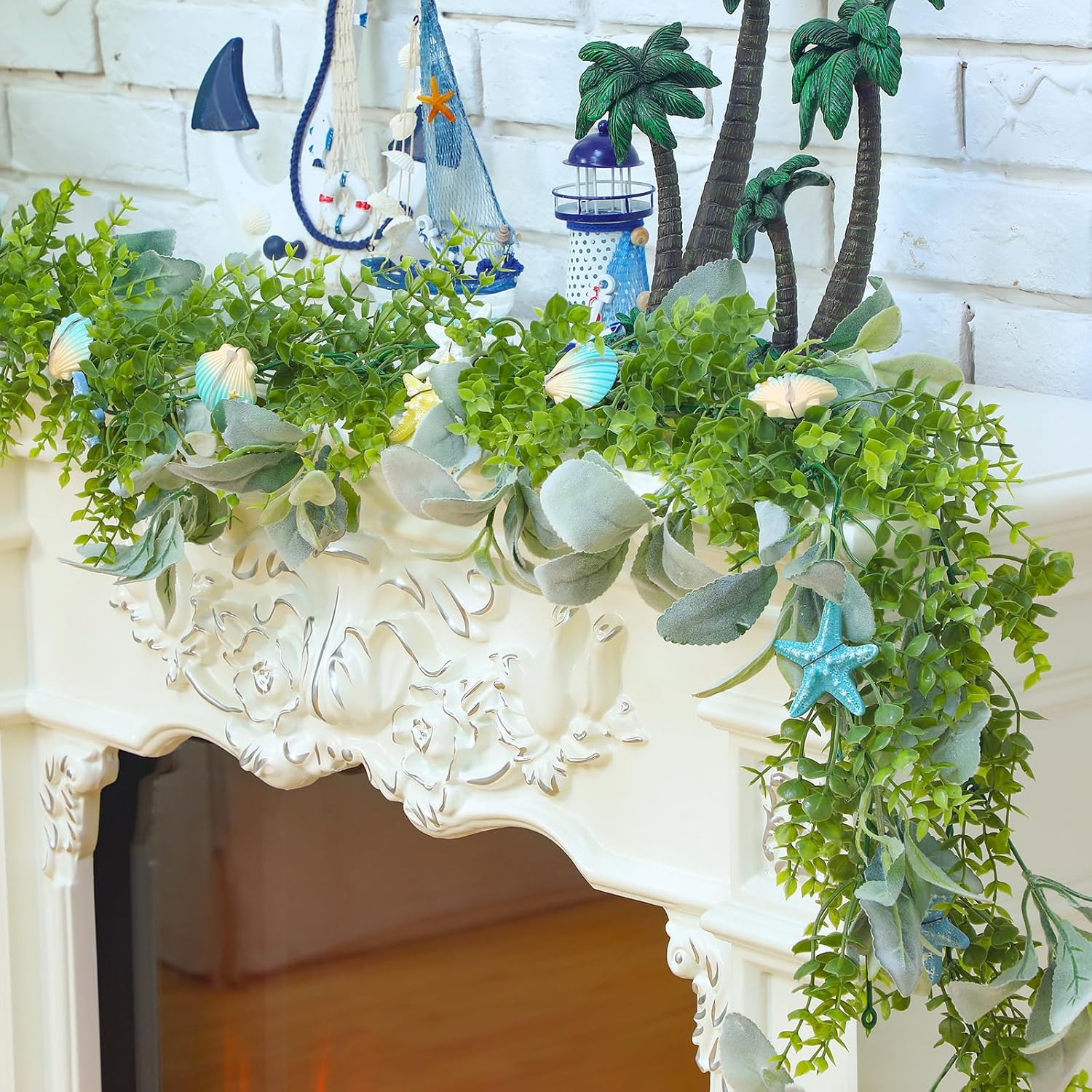 6 Ft Seashell Garland for Summer Decor