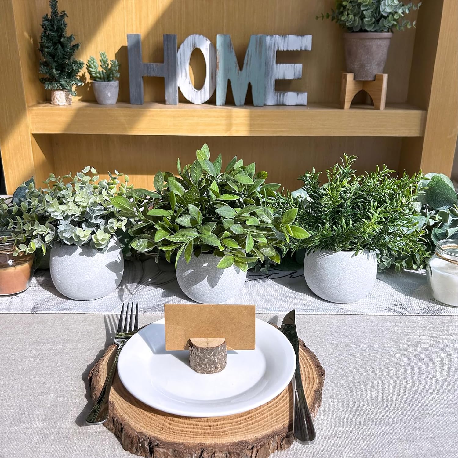 Winlyn Set of 3 Artificial Potted Plants