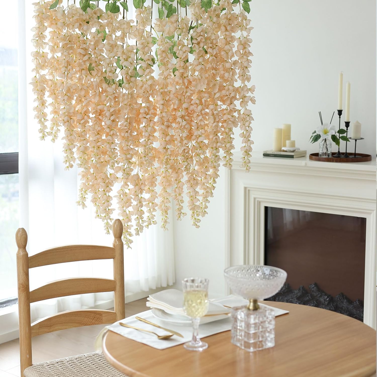 Mizii 6Pcs Beige Wisteria Artificial Garland