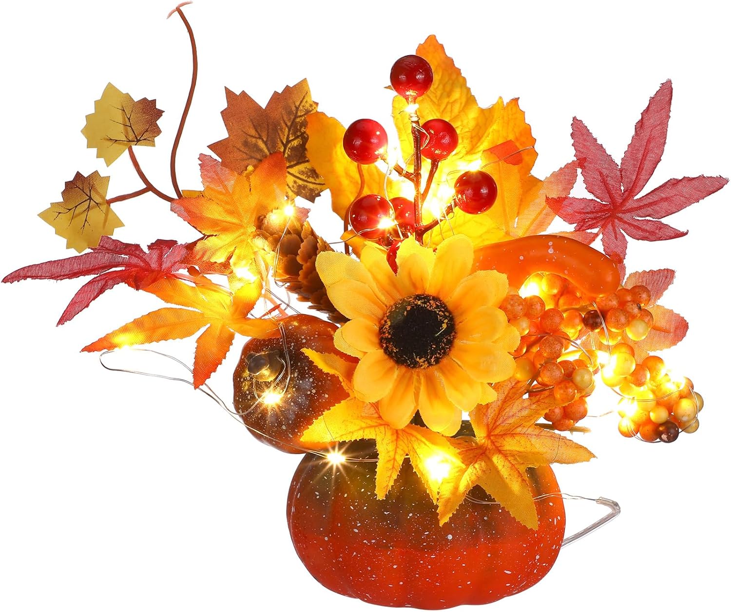 Bokon 86 Inch Thanksgiving Pumpkin Centerpiece Decorations with LED Lights