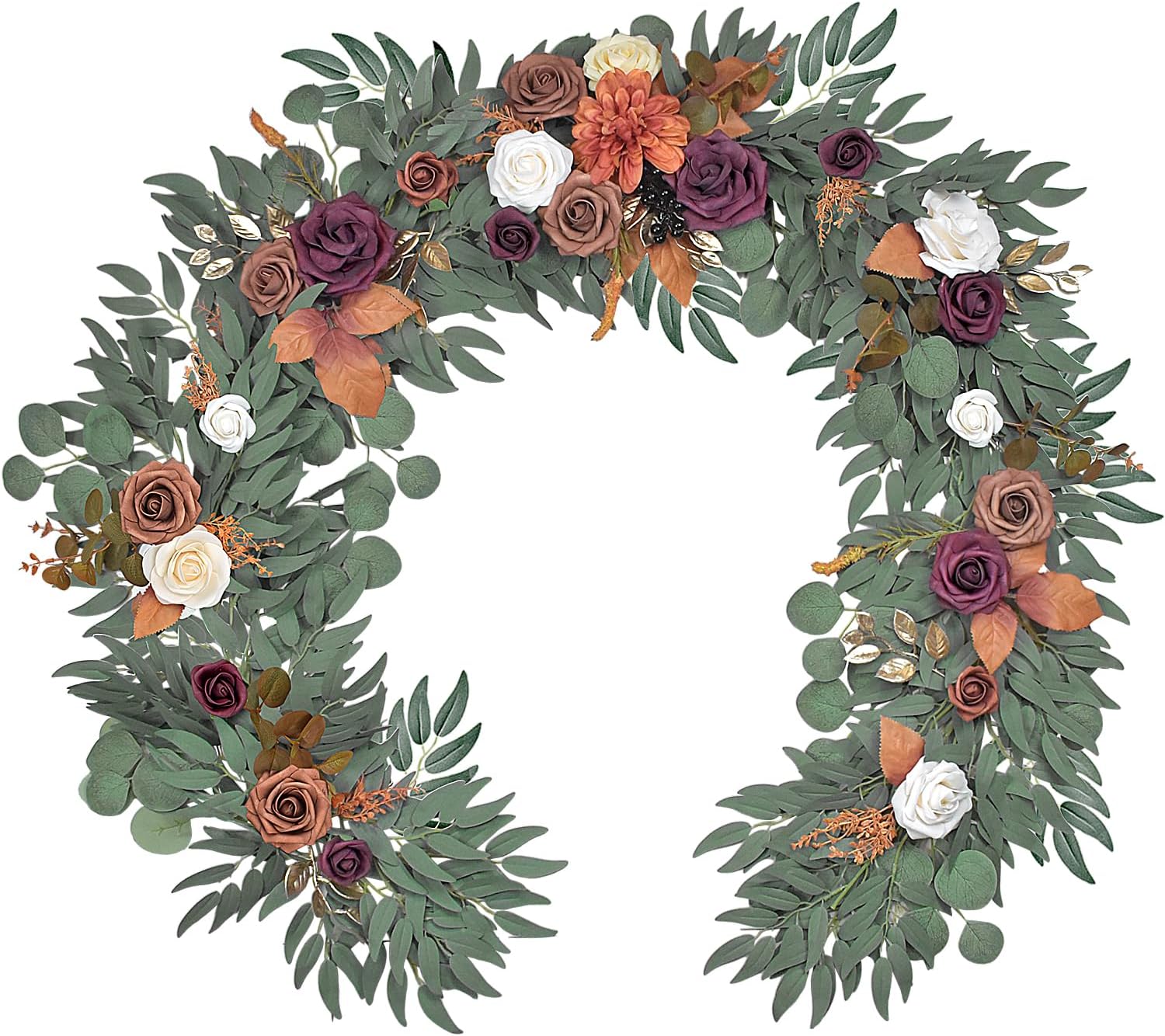 6 Ft Burnt Orange Flower Garland for Wedding and Home Decor