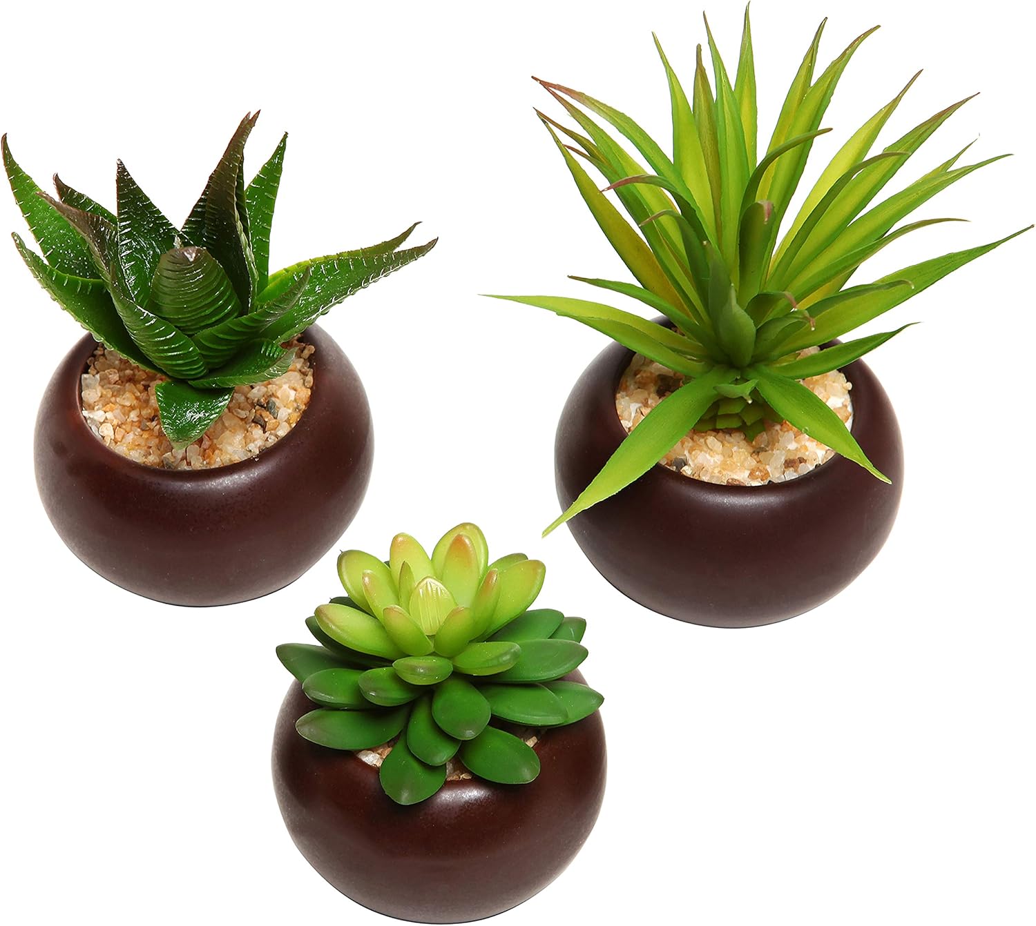 MyGift Artificial Succulent Plants Set of 3