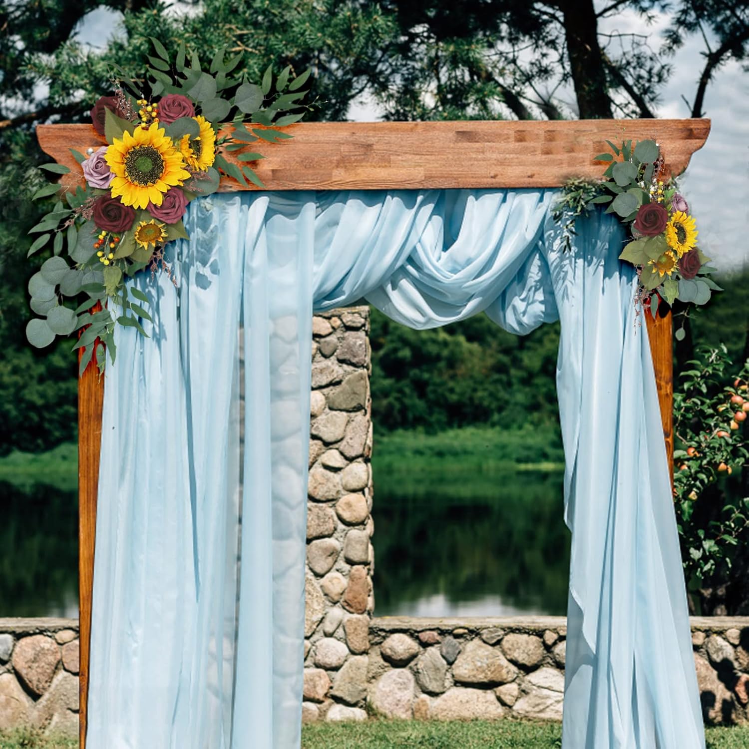 AMLESO Artificial Wedding Arch Flowers Kit 2pcs