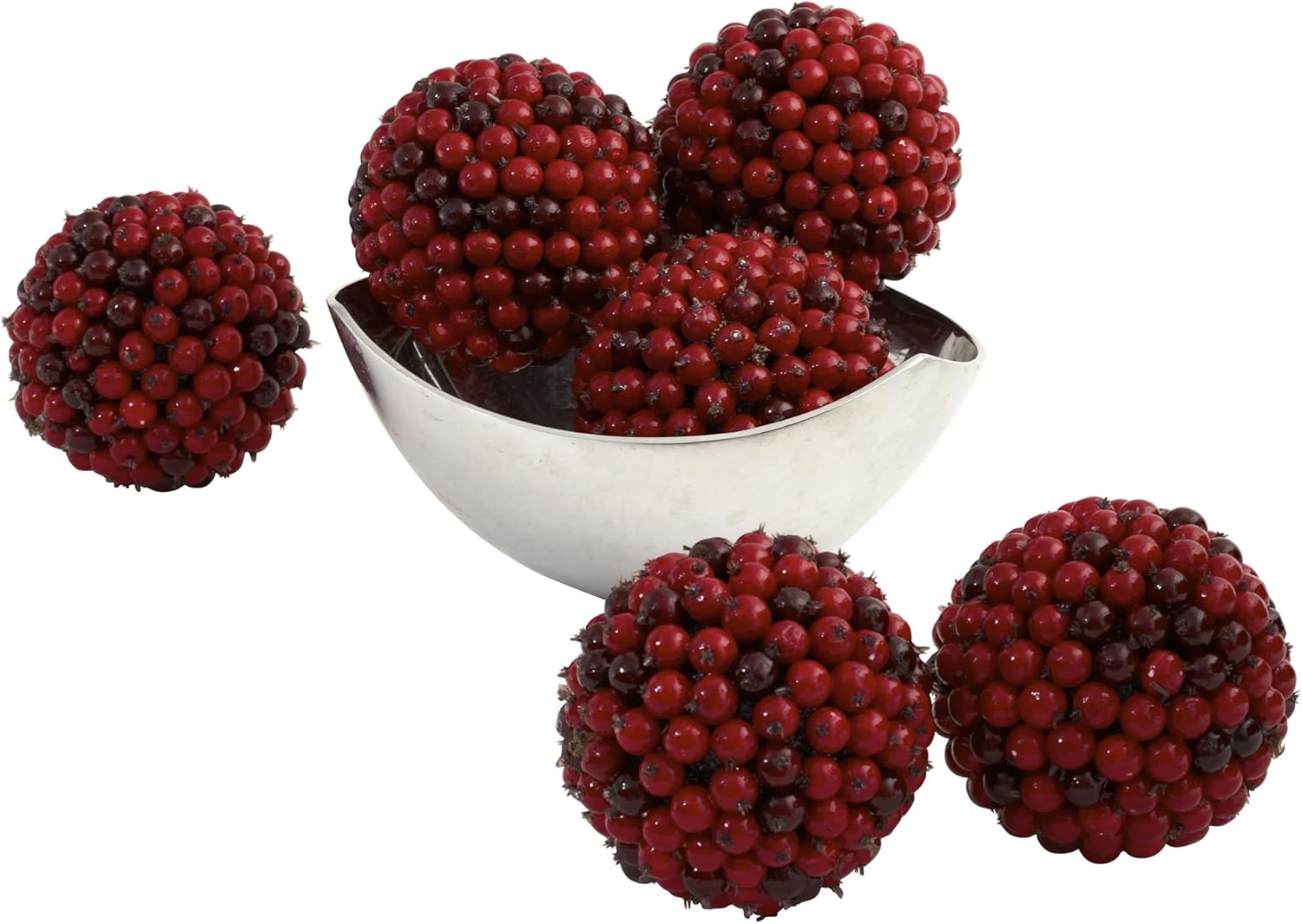 Nearly Natural 5 Inch Red Berry Ball Set of 6